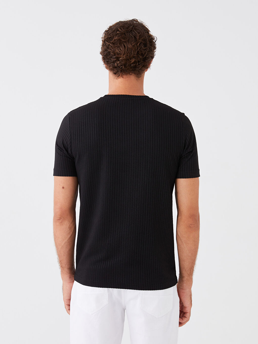 LCWAIKIKI Classic Crew Neck Short Sleeve Striped Jersey Men's T-Shirt -S3KR21Z8-CVL