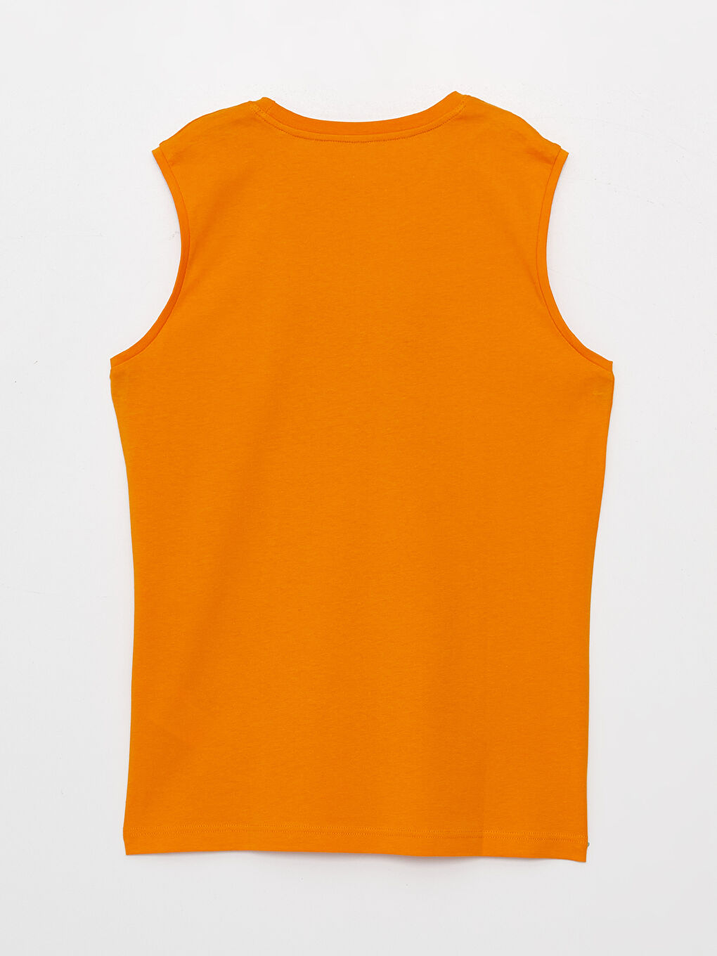 Turuncu Bisiklet Yaka Baskılı Erkek Kolsuz Tişört-6