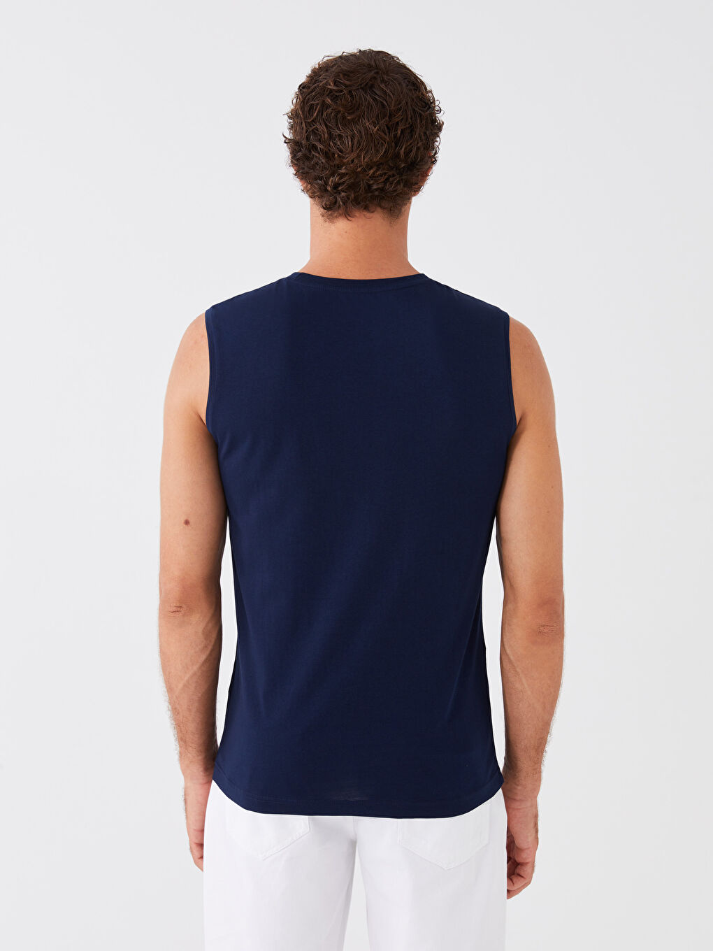 Crew Neck Printed Men's Sleeveless T-Shirt-4