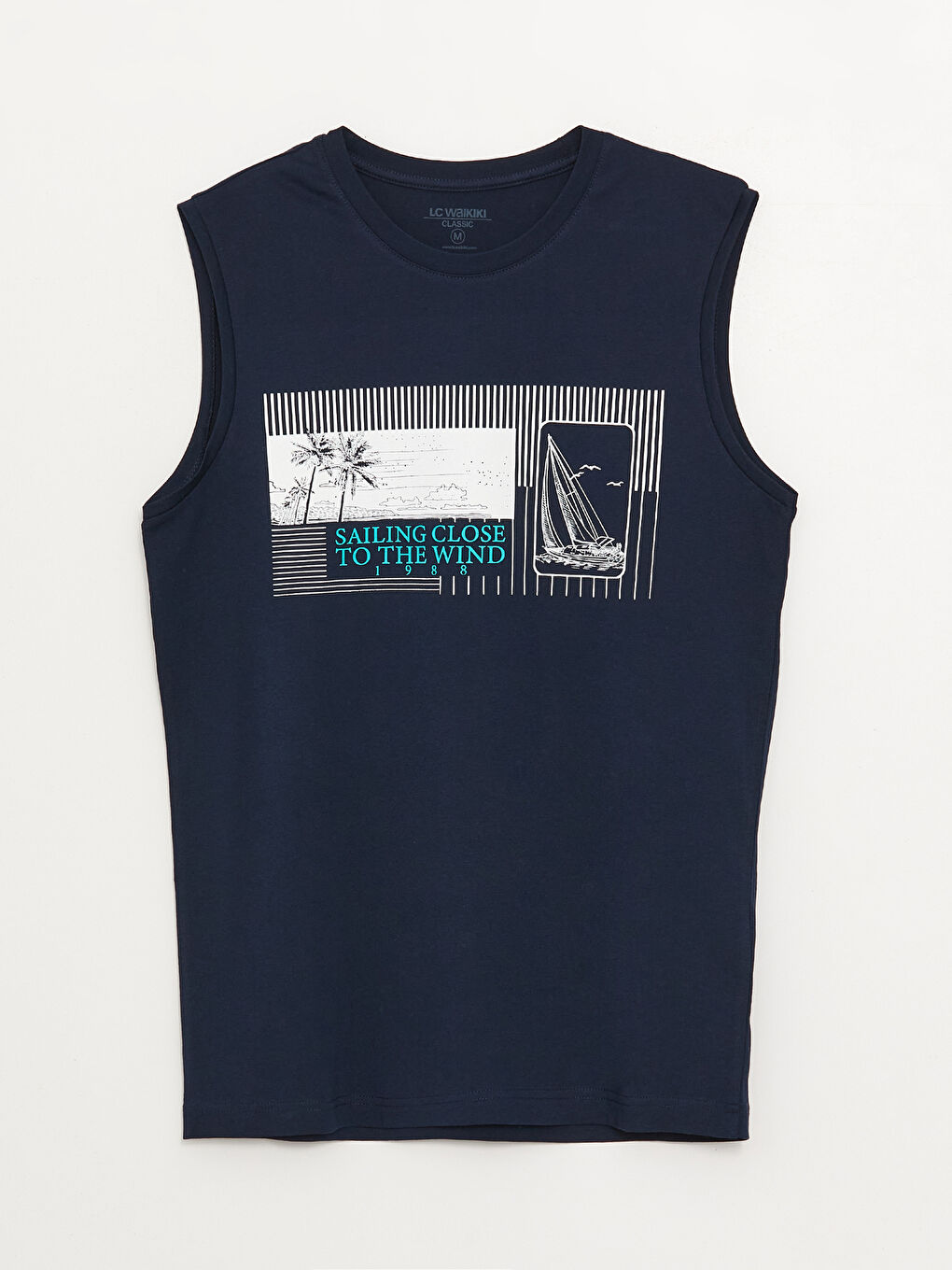 Crew Neck Printed Men's Sleeveless T-Shirt-5