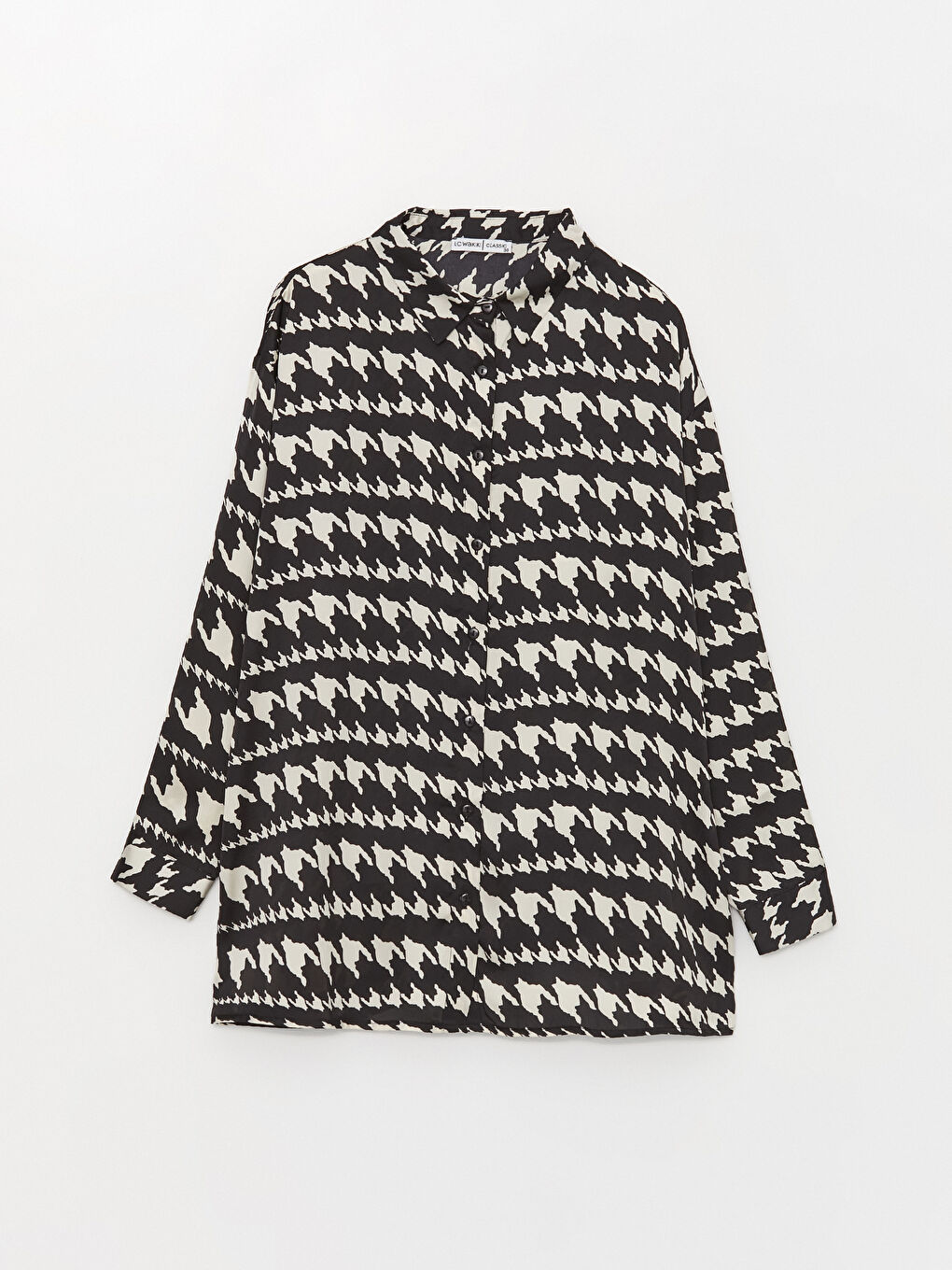 Printed Long Sleeve Oversize Women's Shirt Tunic-5