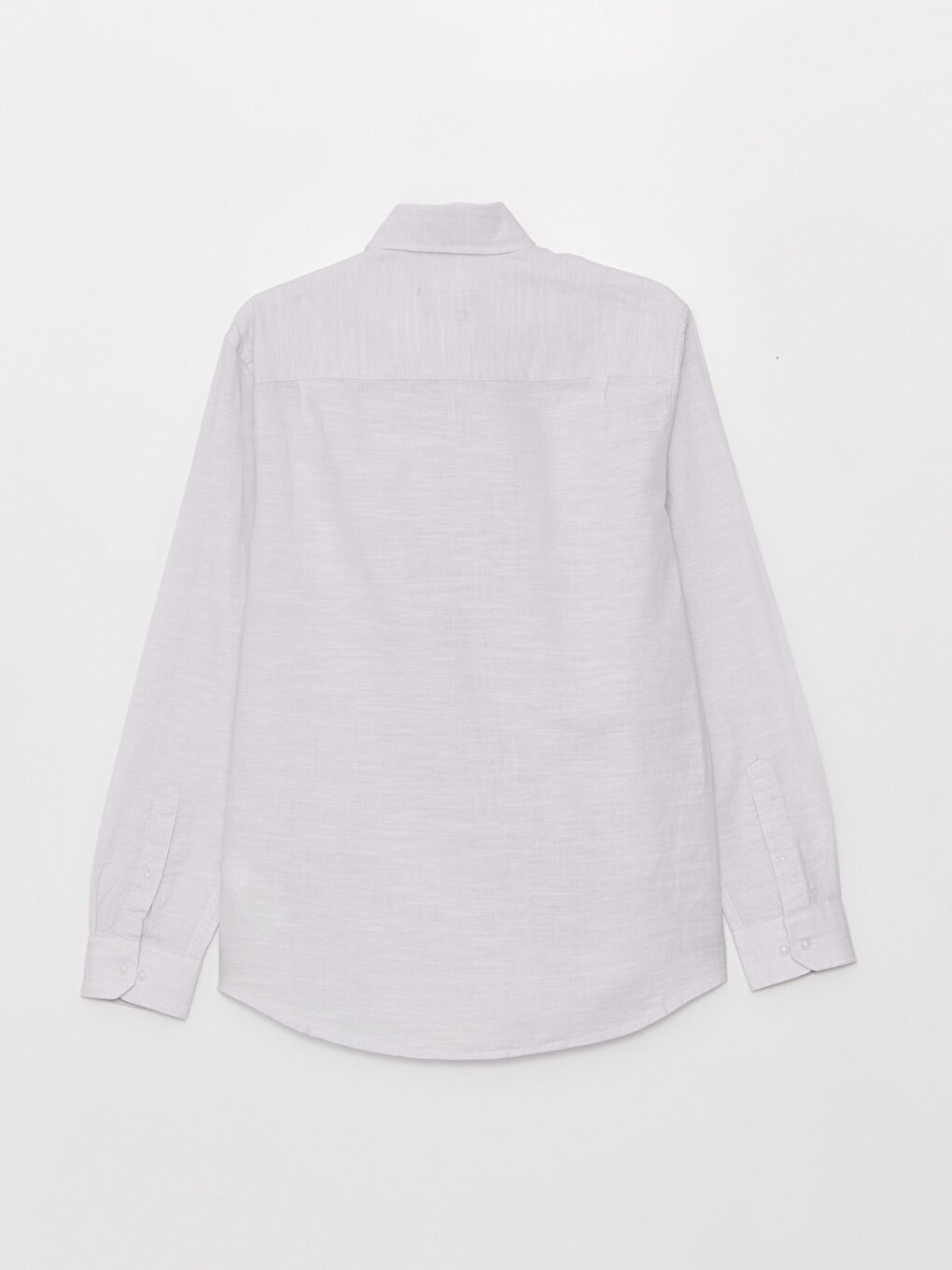 Lila Regular Fit Uzun Kollu Keten Karışımlı Erkek Gömlek-6