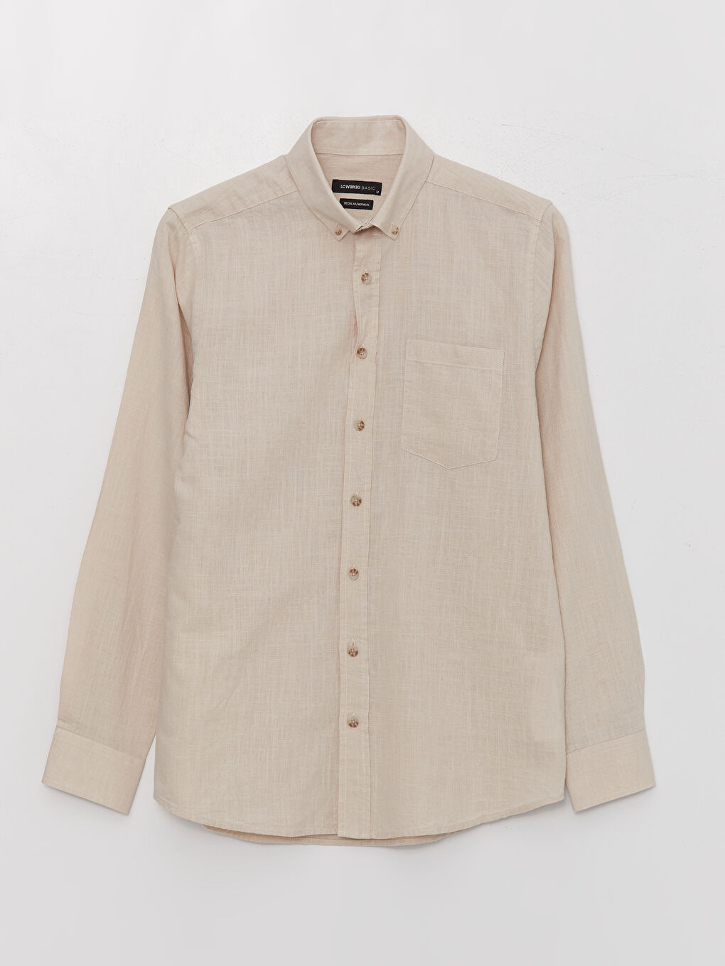 Cămașă Regular Fit cu Mânecă Lungă din Amestec de In pentru Bărbați-5