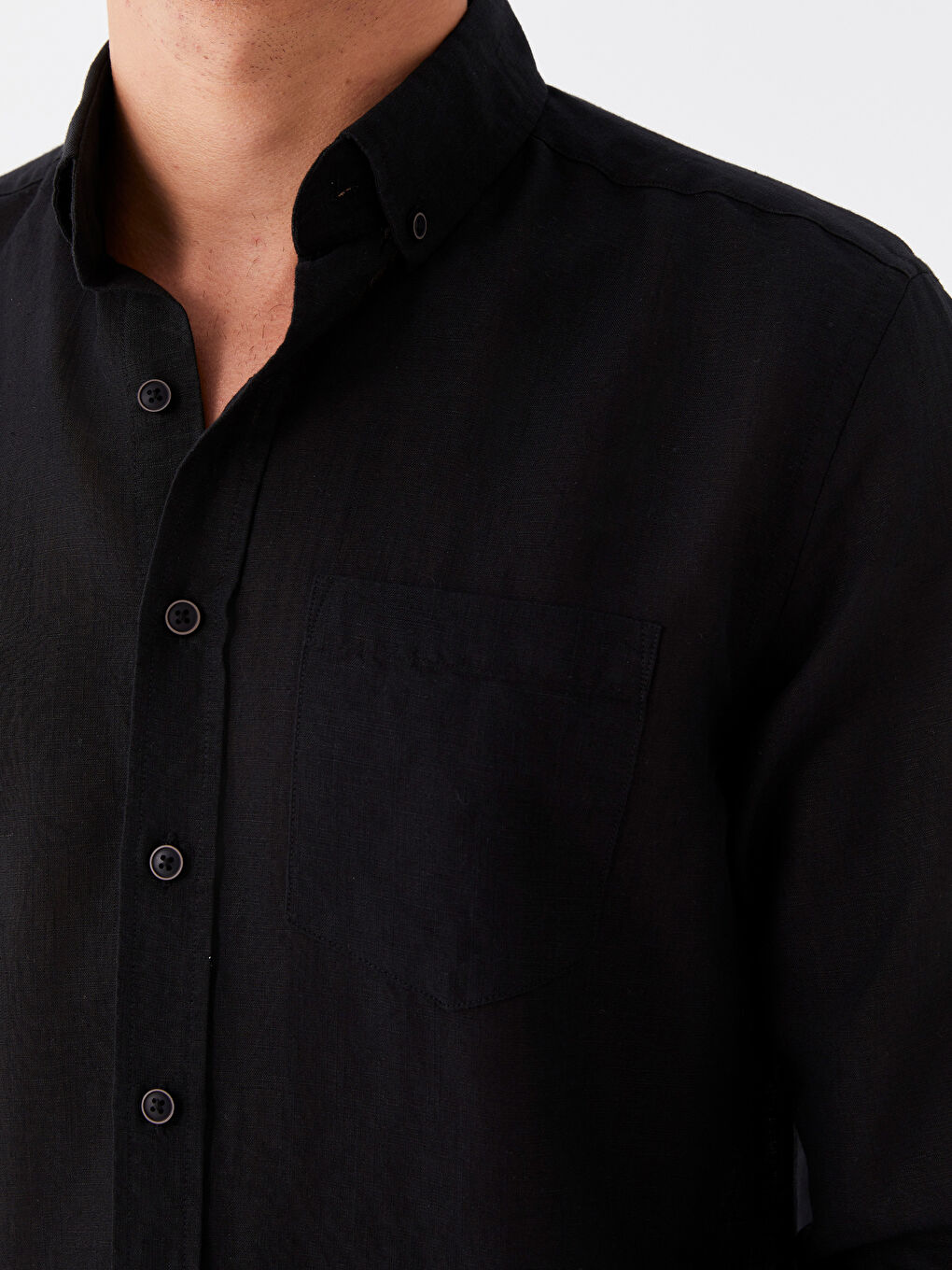 Cămașă Regular Fit cu Mânecă Lungă din Amestec de In pentru Bărbați-3