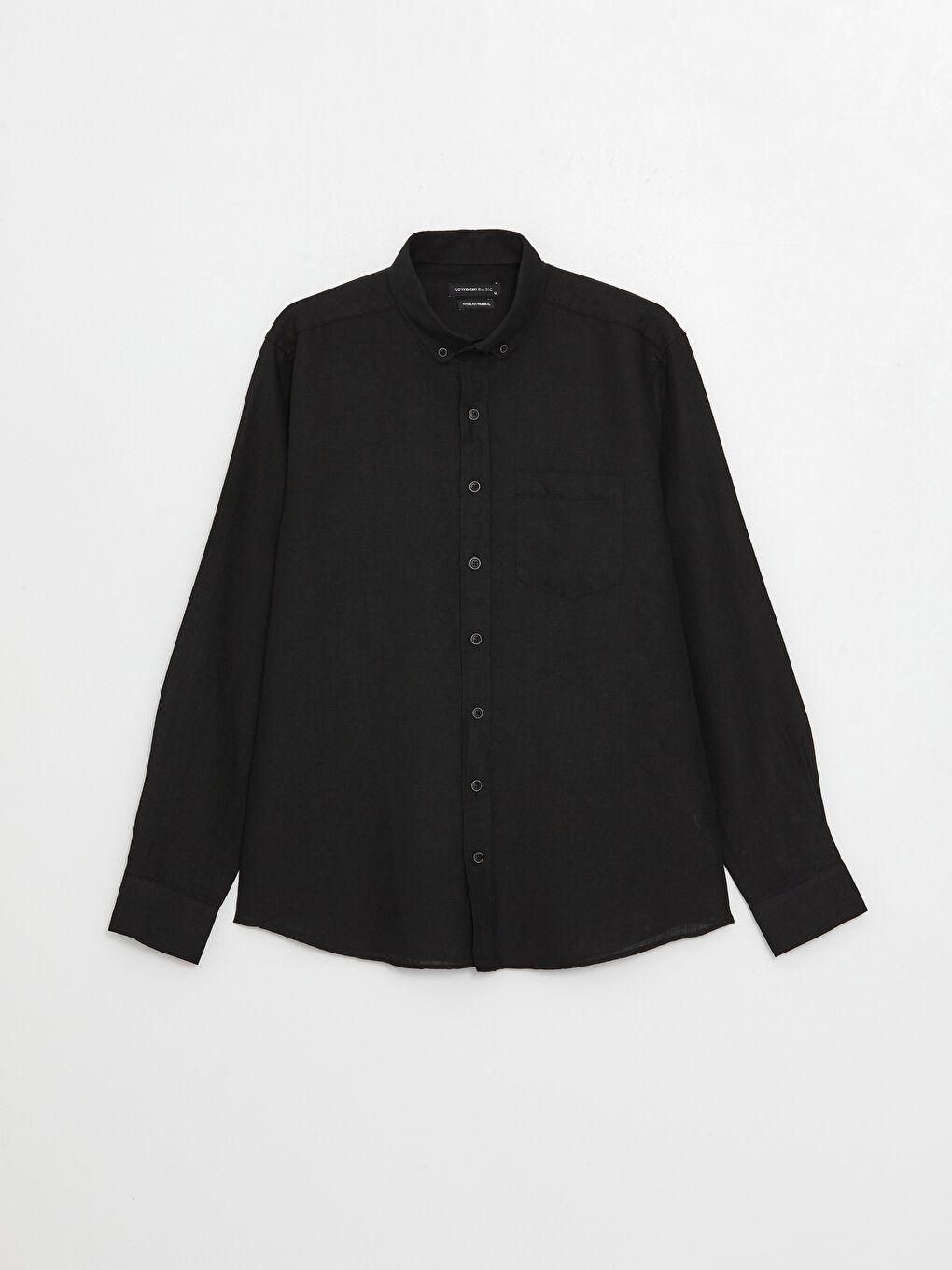 Cămașă Regular Fit cu Mânecă Lungă din Amestec de In pentru Bărbați-5