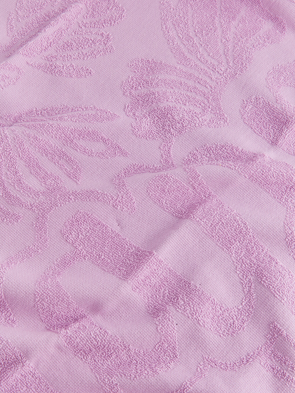 Lila Kendinden Desenli Kadın Plaj Havlusu-1