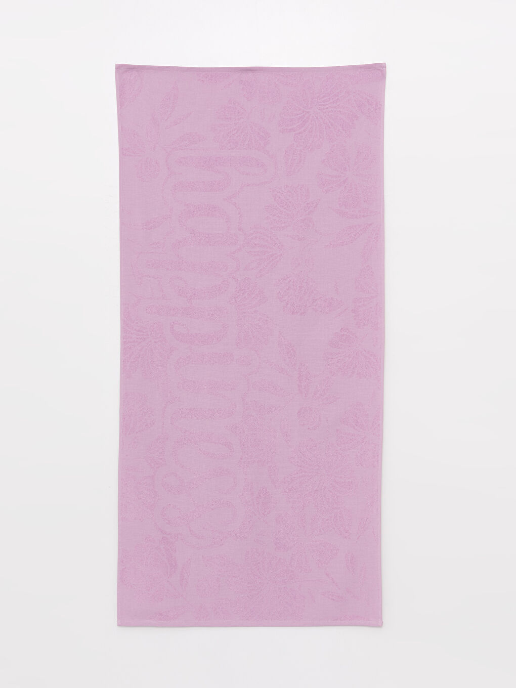 Lila Kendinden Desenli Kadın Plaj Havlusu-2