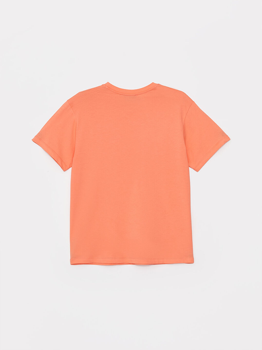 Mercan Bisiklet Yaka Baskılı Kısa Kollu Kadın Tişört-6