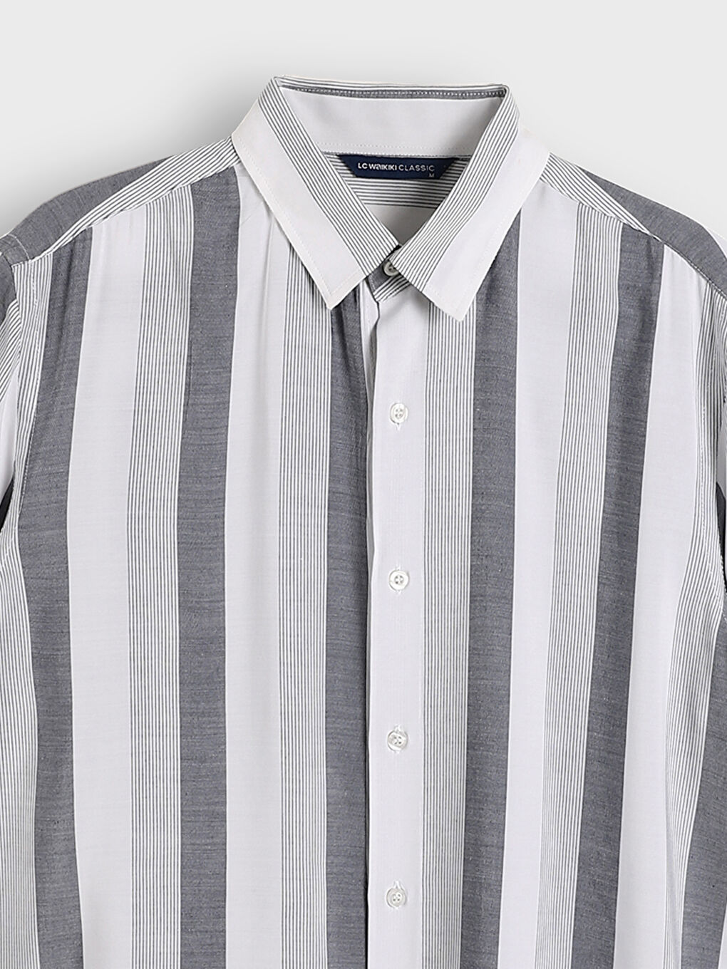 Relaxed Fit Short Sleeve Striped Men's Shirt-2