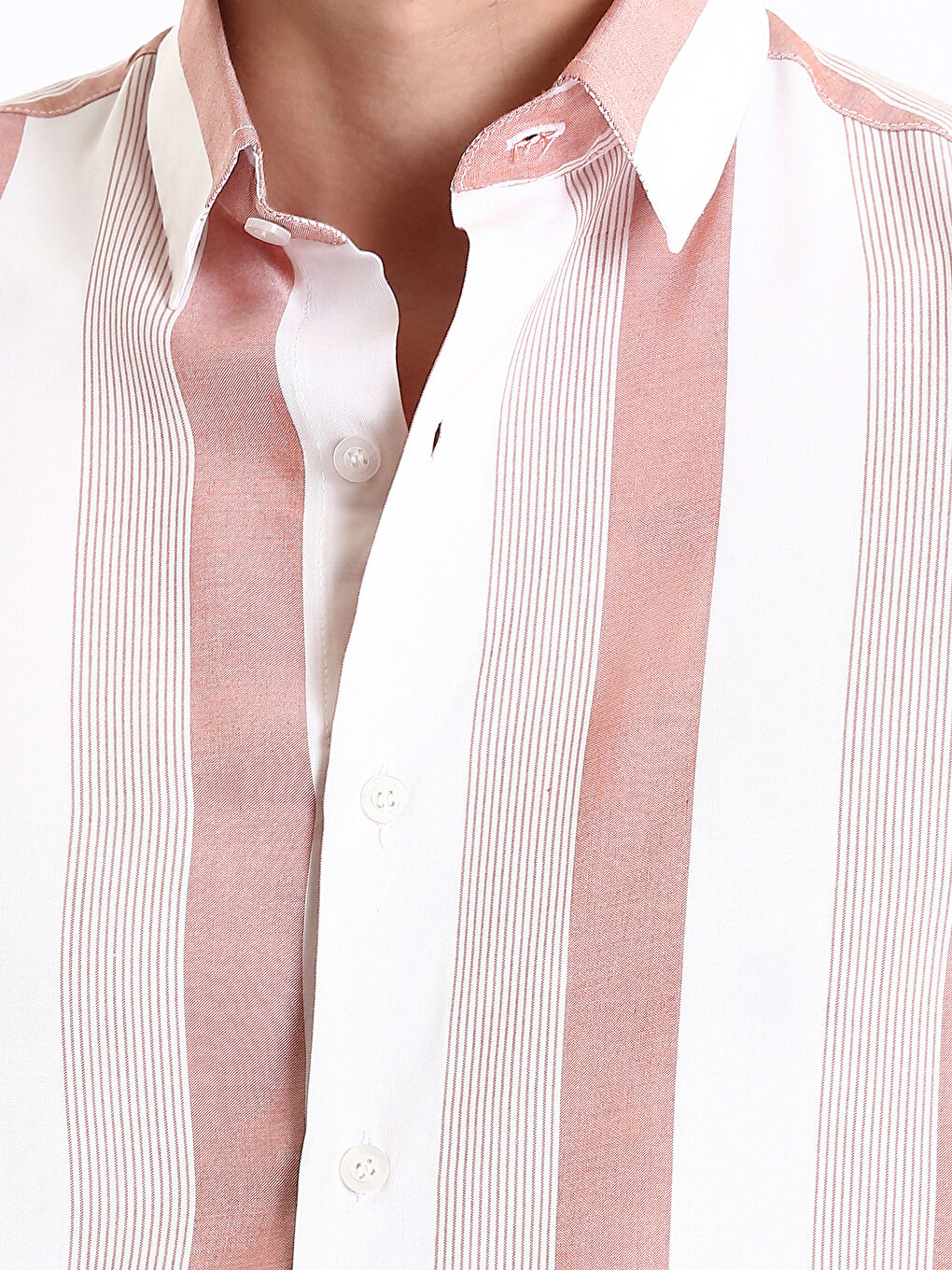 Relaxed Fit Short Sleeve Striped Men's Shirt-2