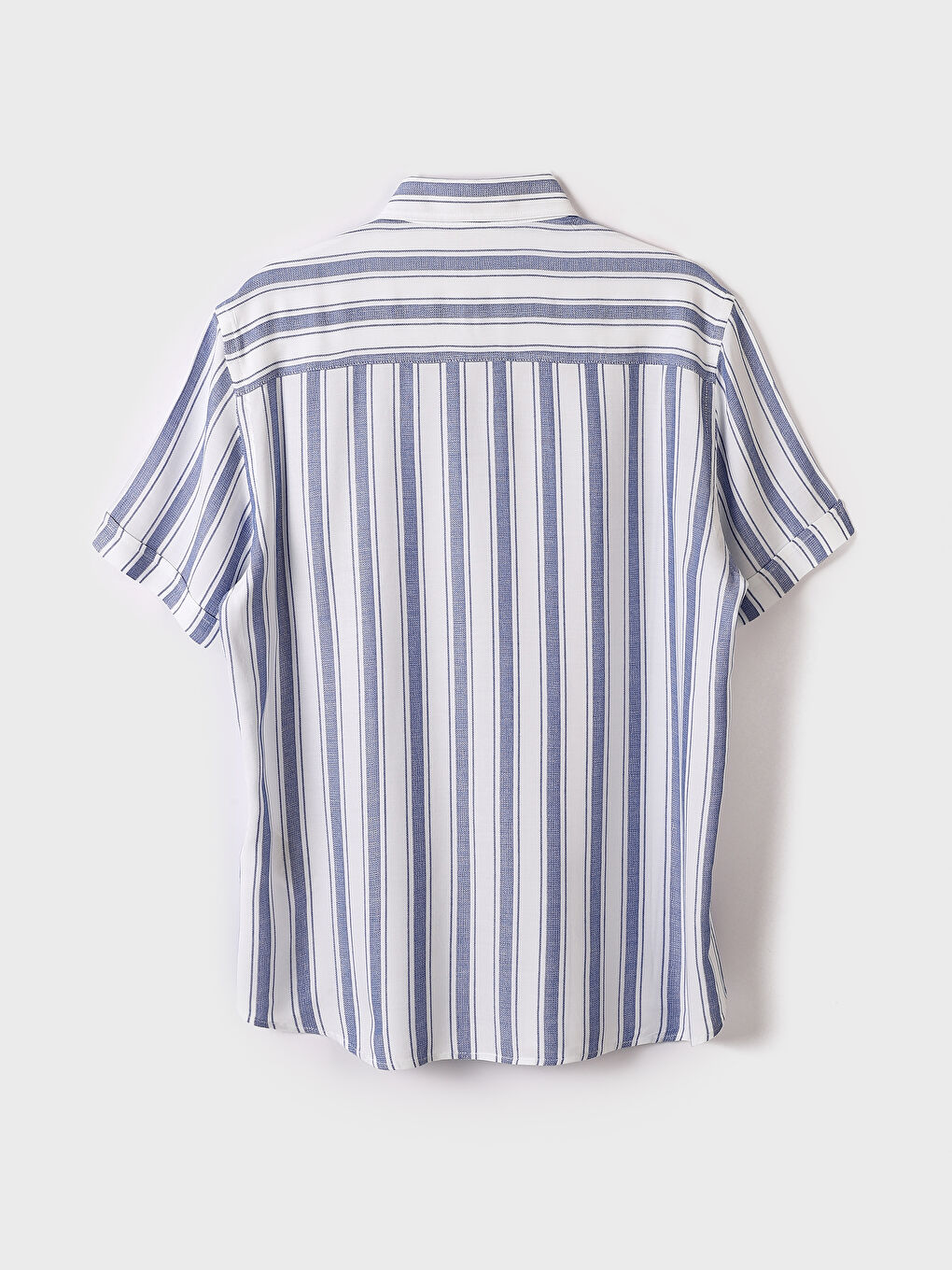 قميص رجالي كم قصير مخطط واسع-1