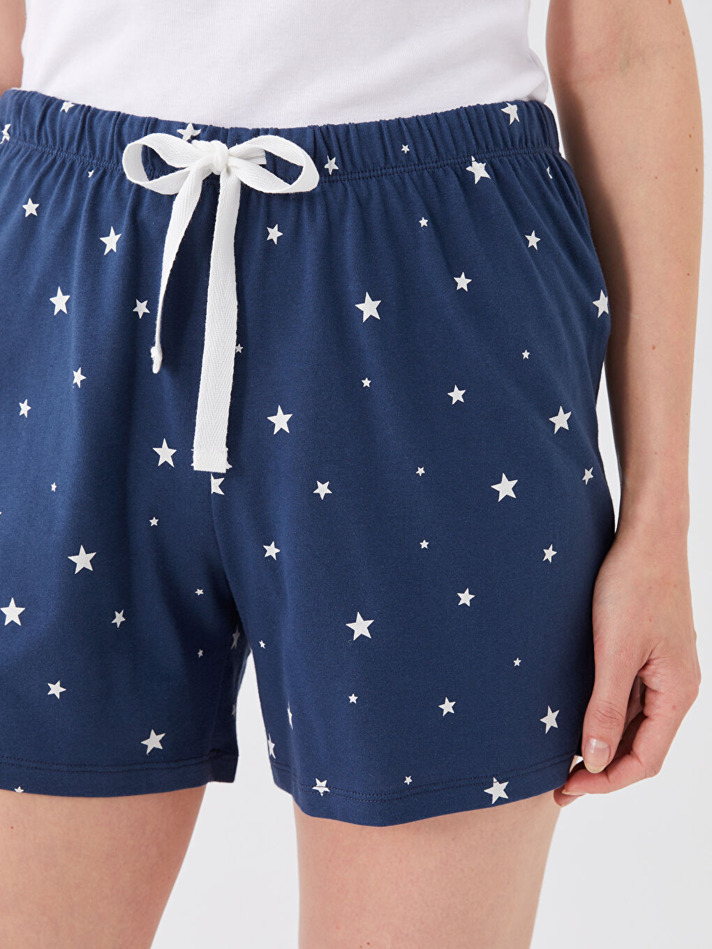 LCW DREAM Lacivert Beli Lastikli Desenli Kadın Şort Pijama Altı - 1