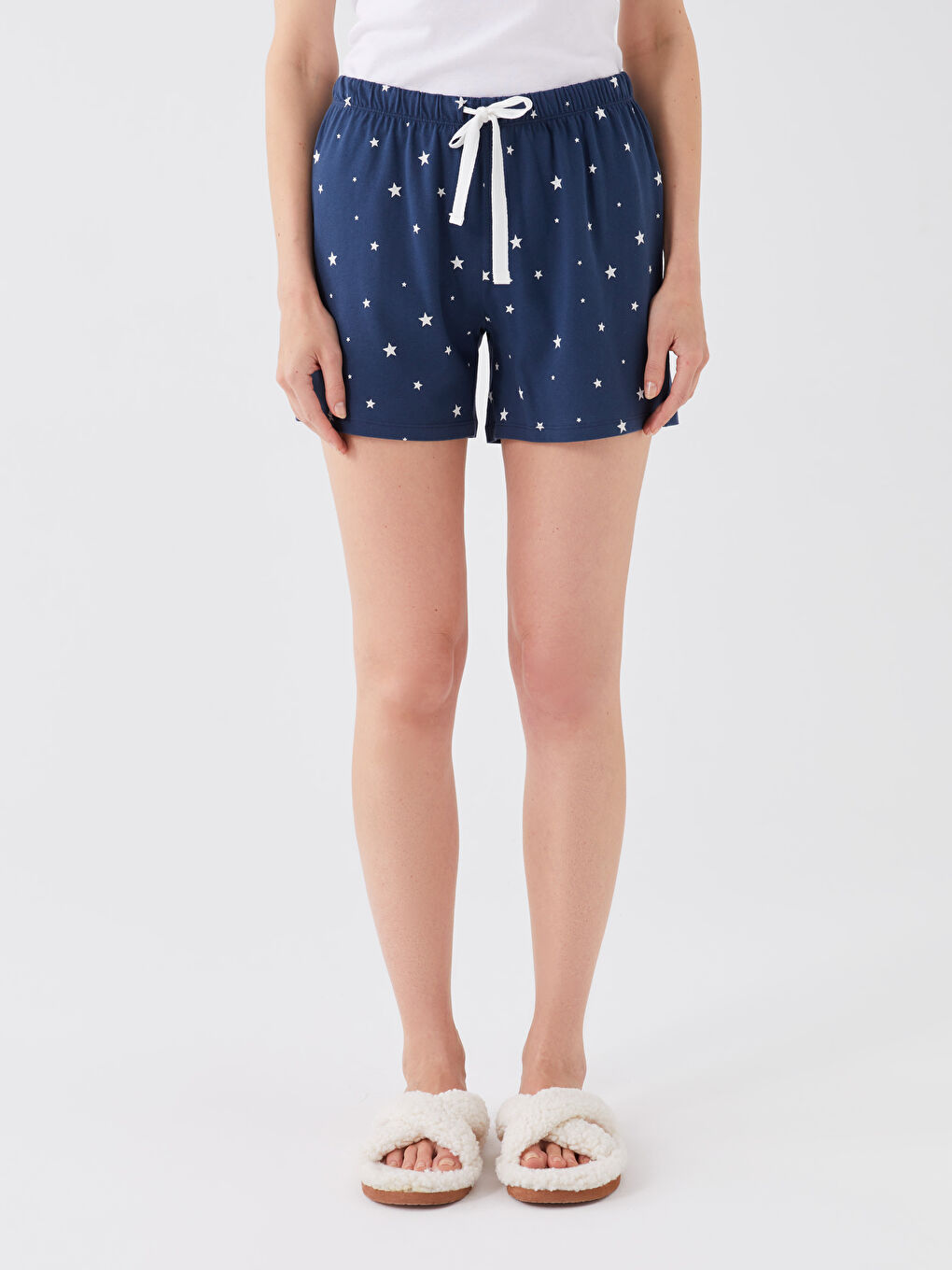 LCW DREAM Lacivert Beli Lastikli Desenli Kadın Şort Pijama Altı - 2