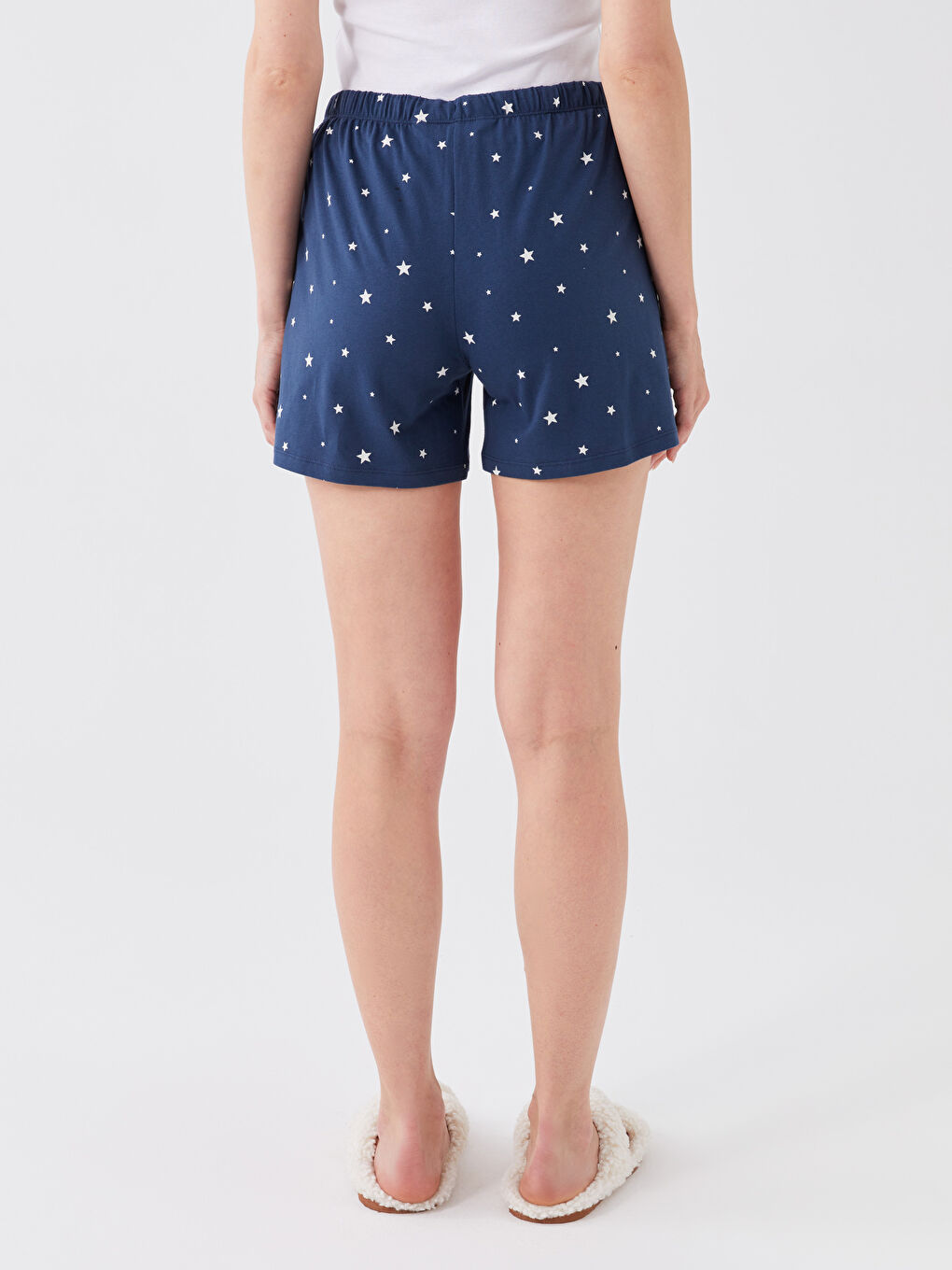 LCW DREAM Lacivert Beli Lastikli Desenli Kadın Şort Pijama Altı - 3