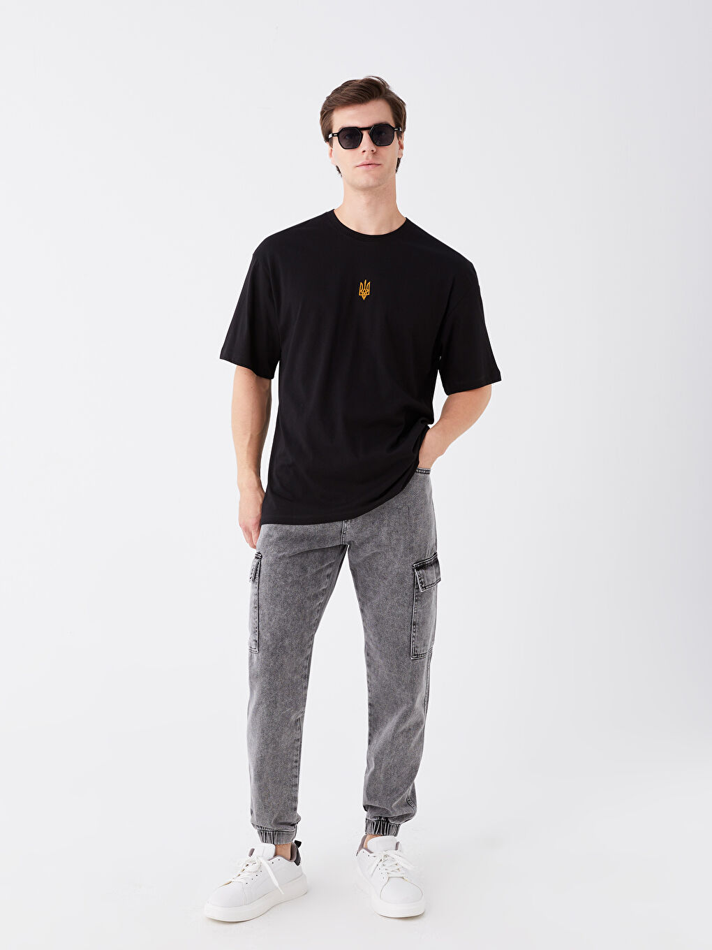 Crew Neck Short Sleeve Embroidered Men's T-Shirt -S3KS14Z8-CVL