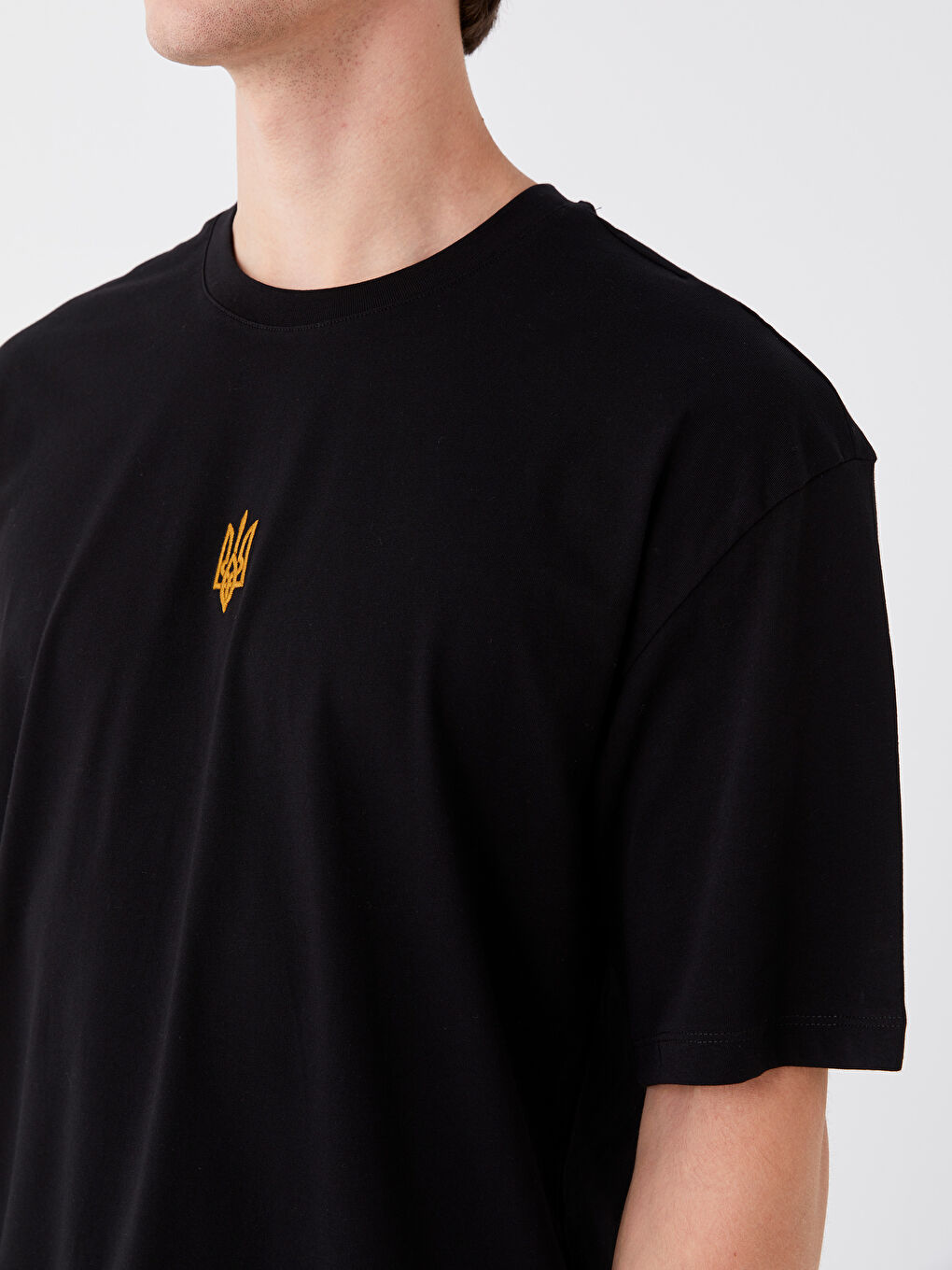 Crew Neck Short Sleeve Embroidered Men's T-Shirt -S3KS14Z8-CVL