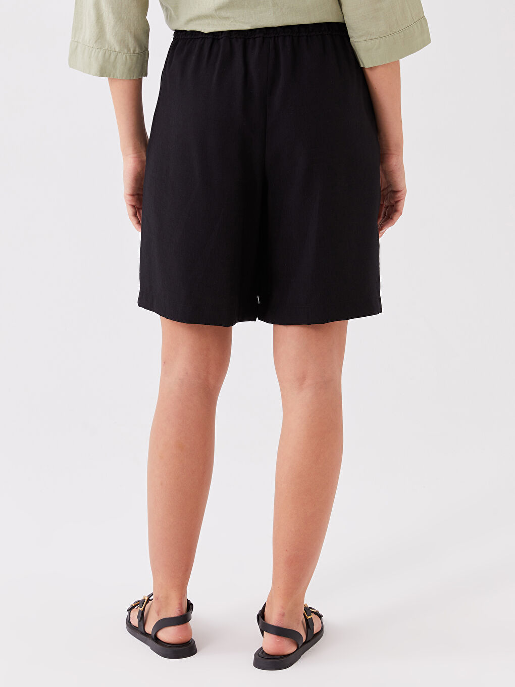 Elasticated Waist Relaxed Fit Women's Shorts -S3KS16Z8-CVL