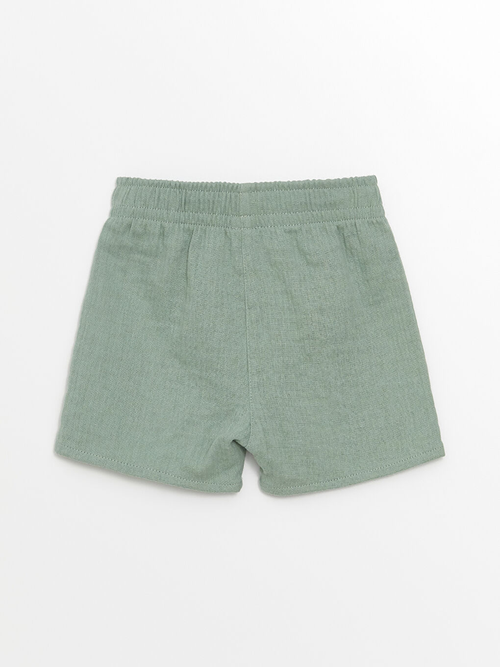 Yeşil Beli Lastikli Basic Erkek Bebek Şort-1