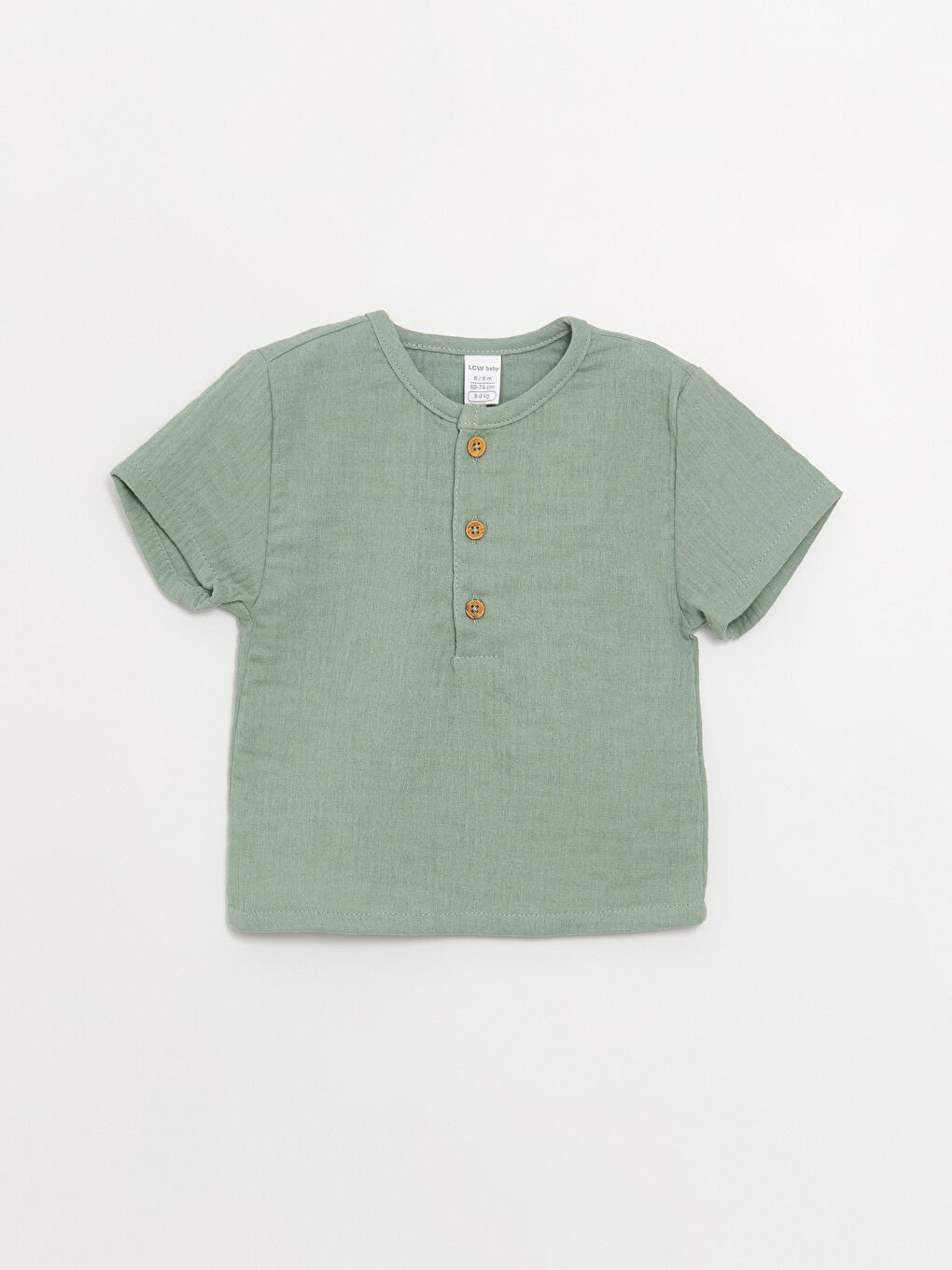 Yeşil Bisiklet Yaka Erkek Bebek Tişört ve Şort 2'li-1