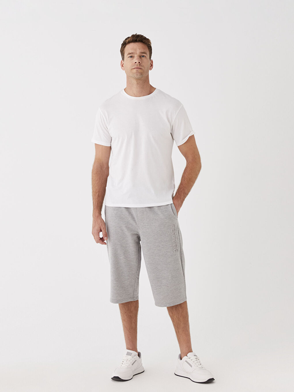 Gri Standart Kalıp Erkek Roller Şort-2