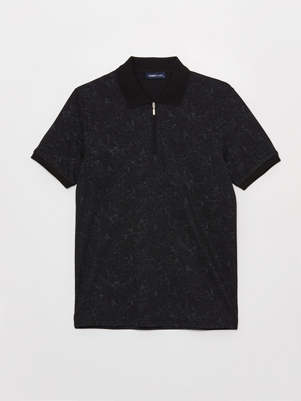 Polo Neck Short Sleeve Patterned Men's T-Shirt-5