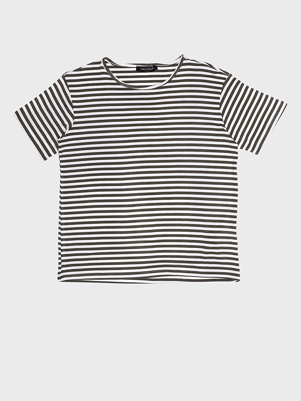 Crew Neck Striped Short Sleeve Women's T-Shirt