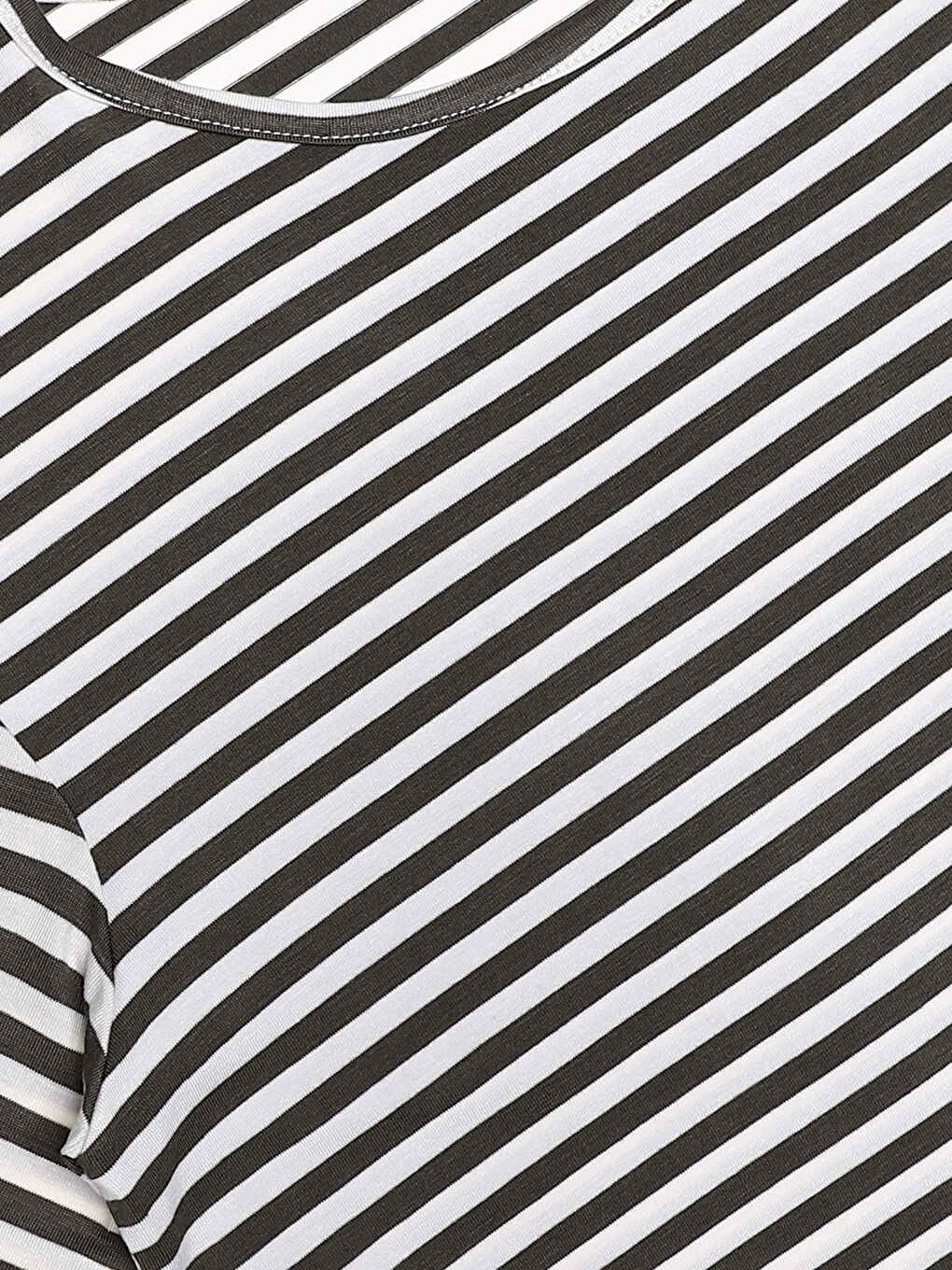 Crew Neck Striped Short Sleeve Women's T-Shirt-3