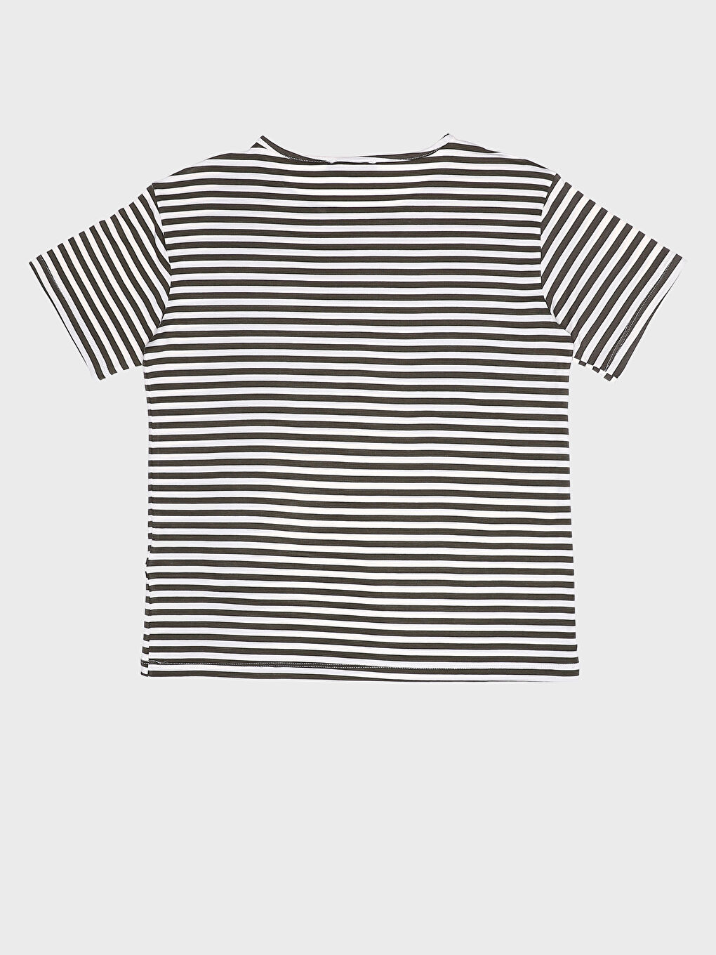 Crew Neck Striped Short Sleeve Women's T-Shirt-1
