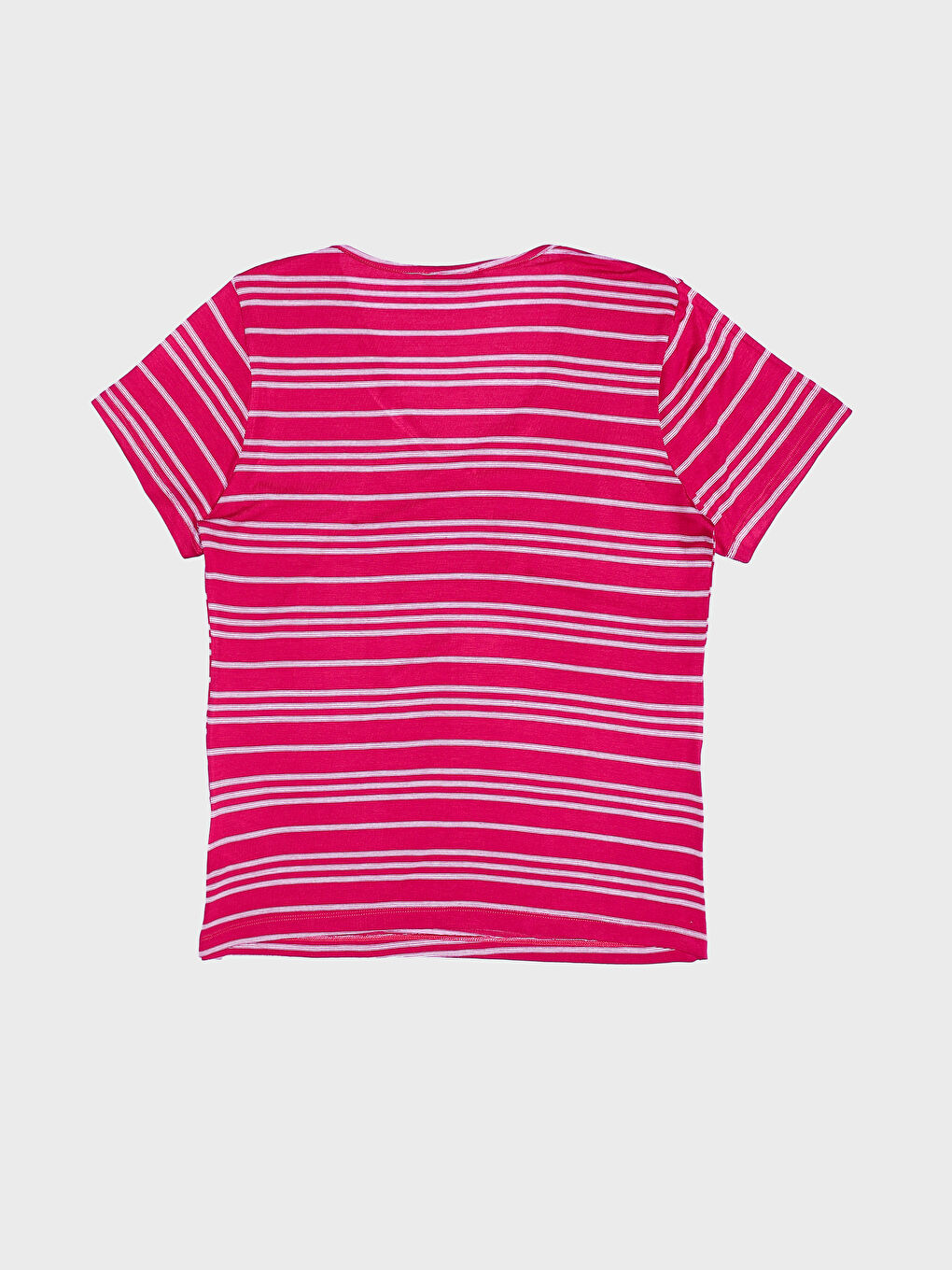 V-Neck Striped Short Sleeve Women's T-Shirt-3
