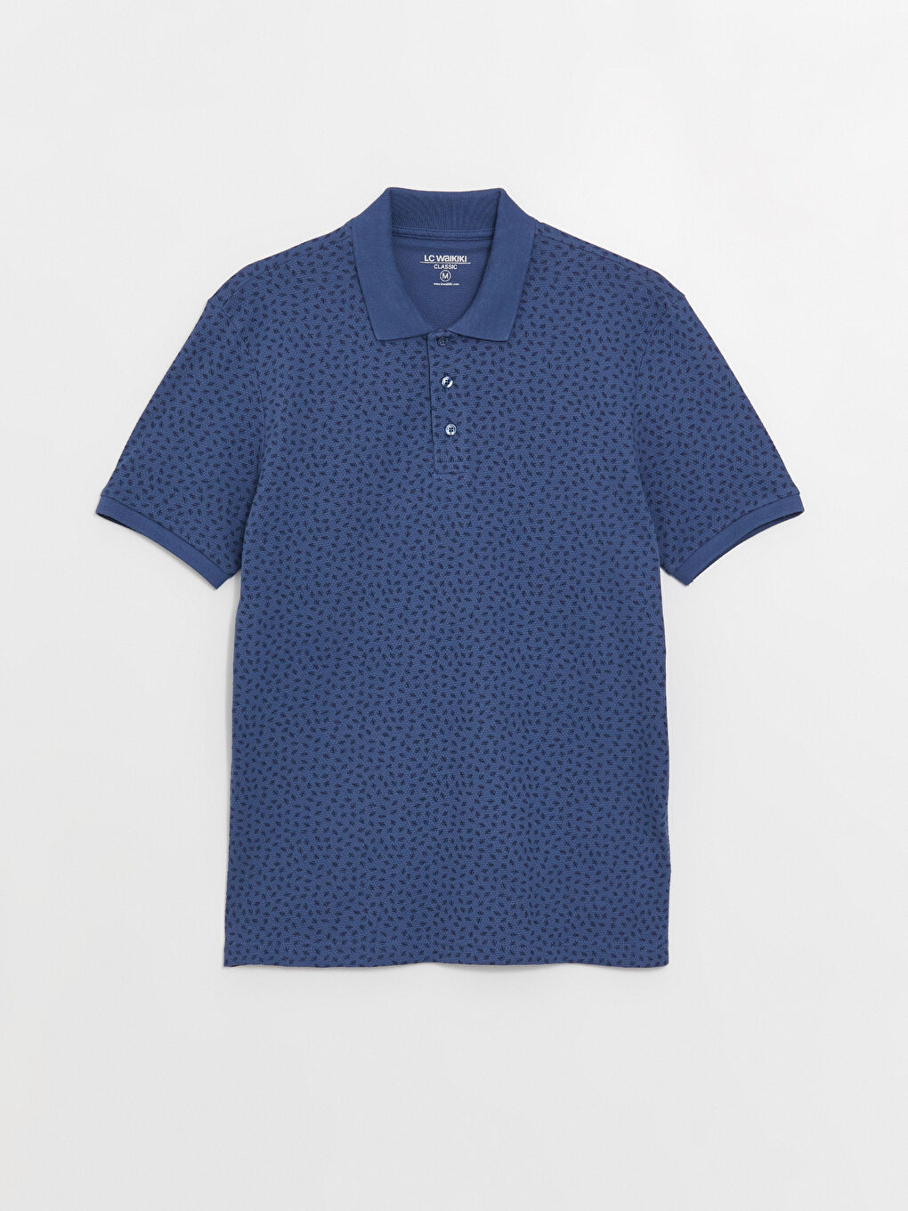 İndigo Polo Yaka Kısa Kollu Desenli Erkek Tişört-5