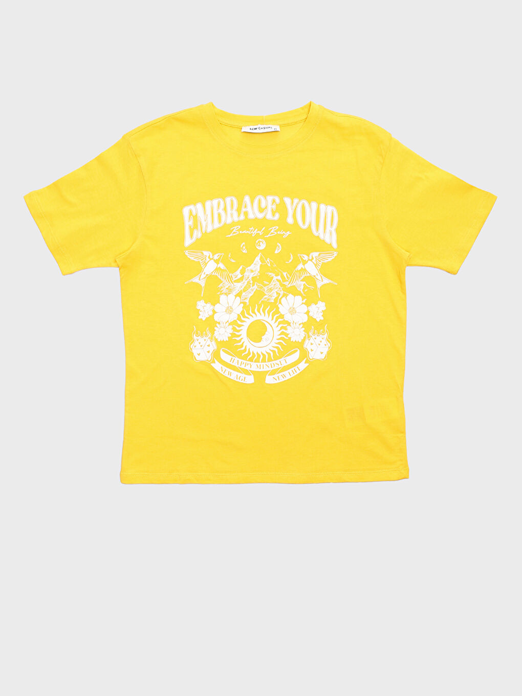 Crew Neck Printed Short Sleeve Oversize Women's T-Shirt