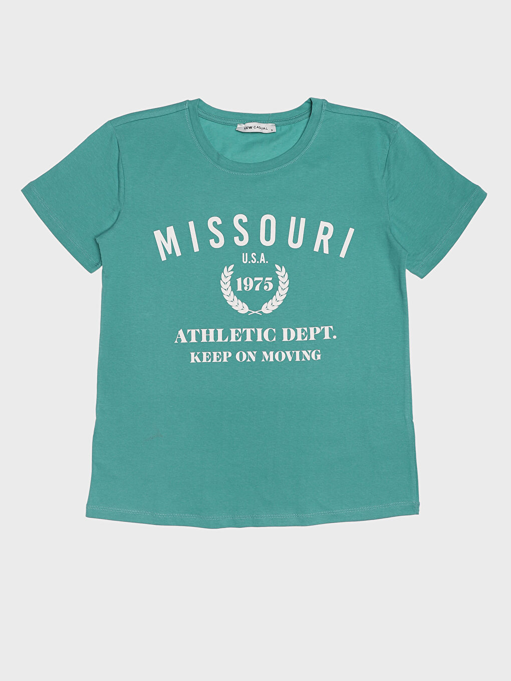 تيشيرت نسائي بأكمام قصيرة وياقة دائرية مطبوع