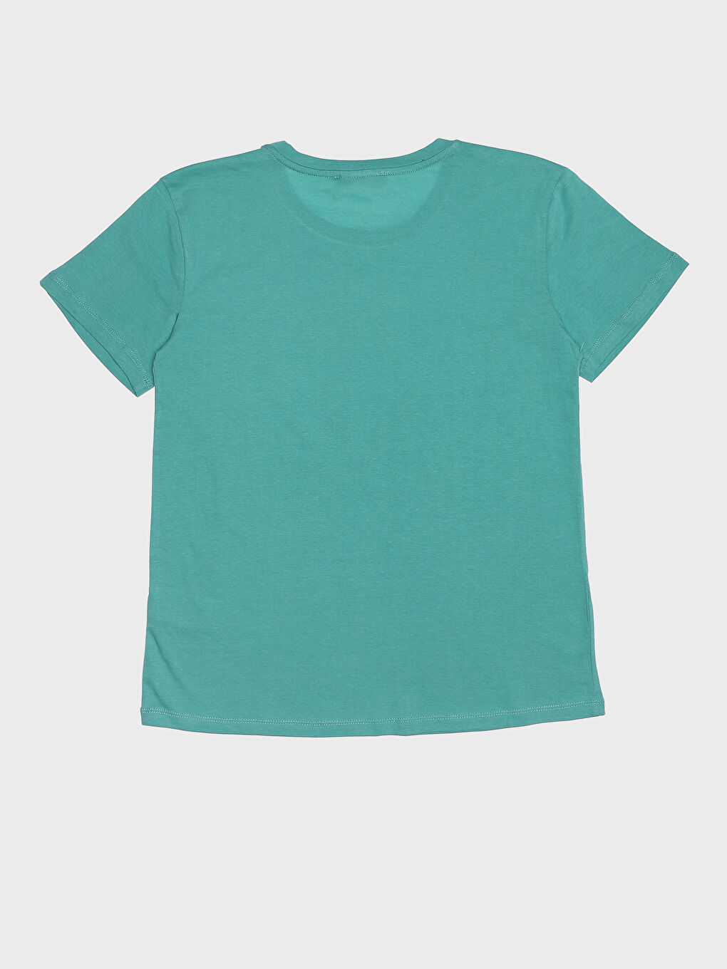 تيشيرت نسائي بأكمام قصيرة وياقة دائرية مطبوع-1