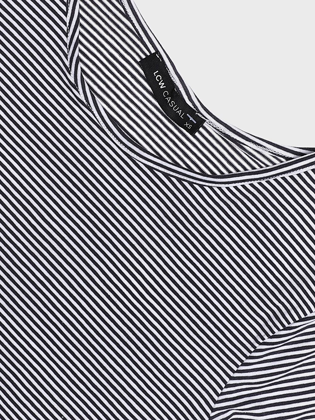 Crew Neck Striped Short Sleeve Women's T-Shirt-2