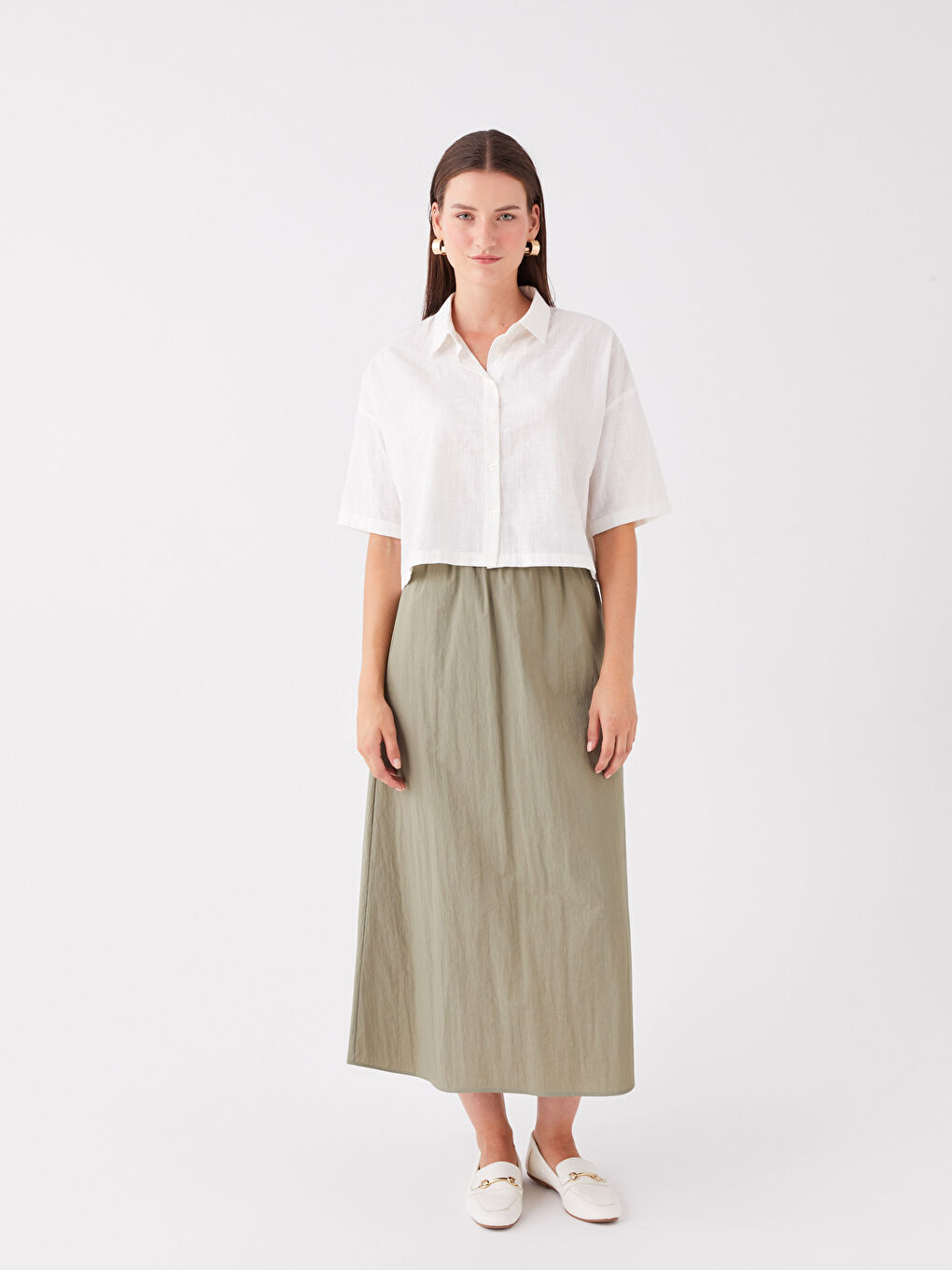 Women's Elastic Waist Regular Skirt -S3KT56Z8-GWK