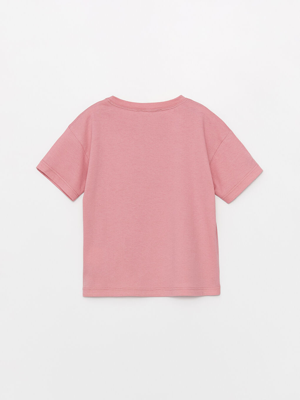 Pembe Bisiklet Yaka Kısa Kollu Baskılı Kız Bebek Tişört-1