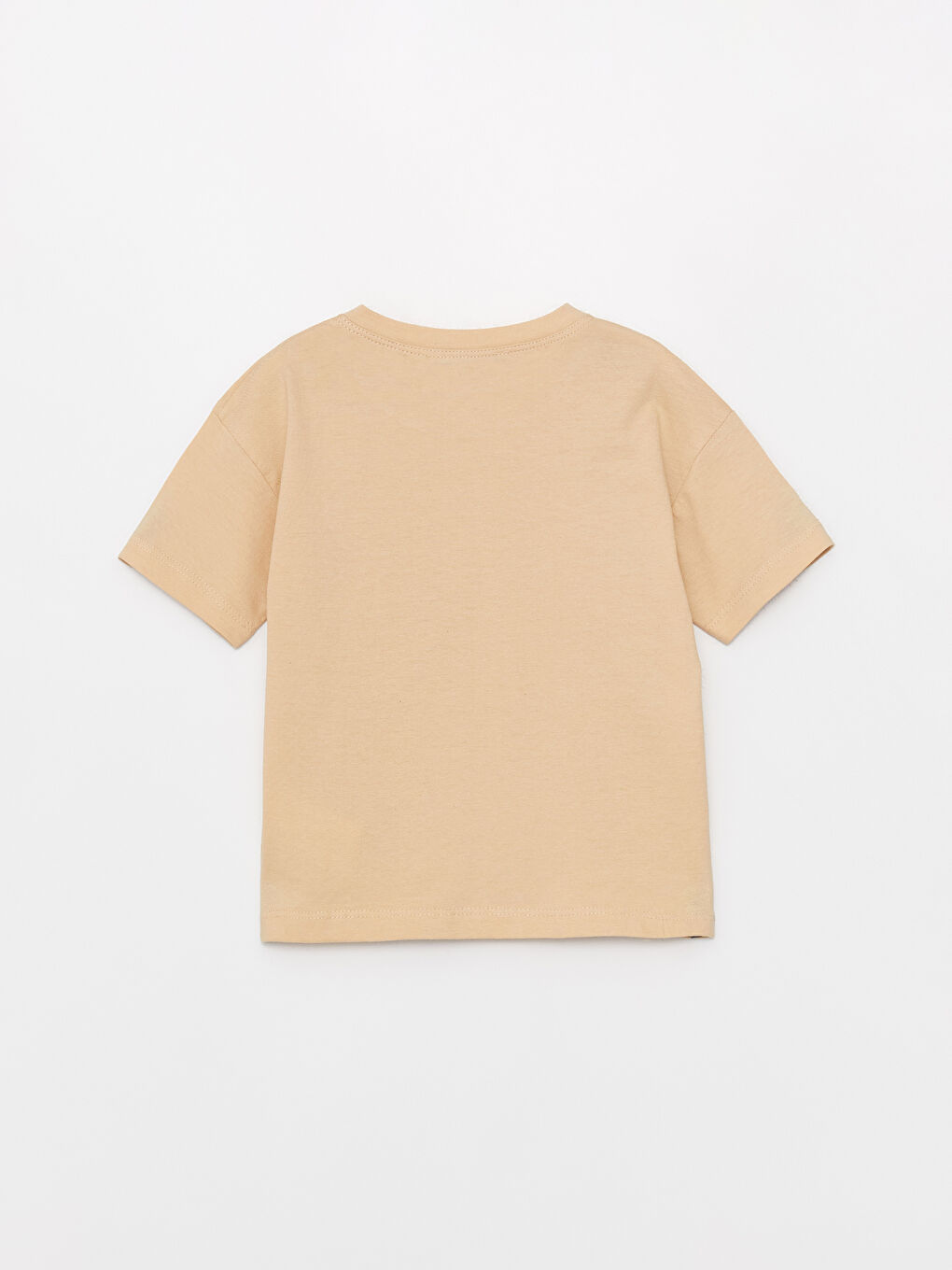 Ekru Bisiklet Yaka Kısa Kollu Baskılı Erkek Bebek Tişört-1