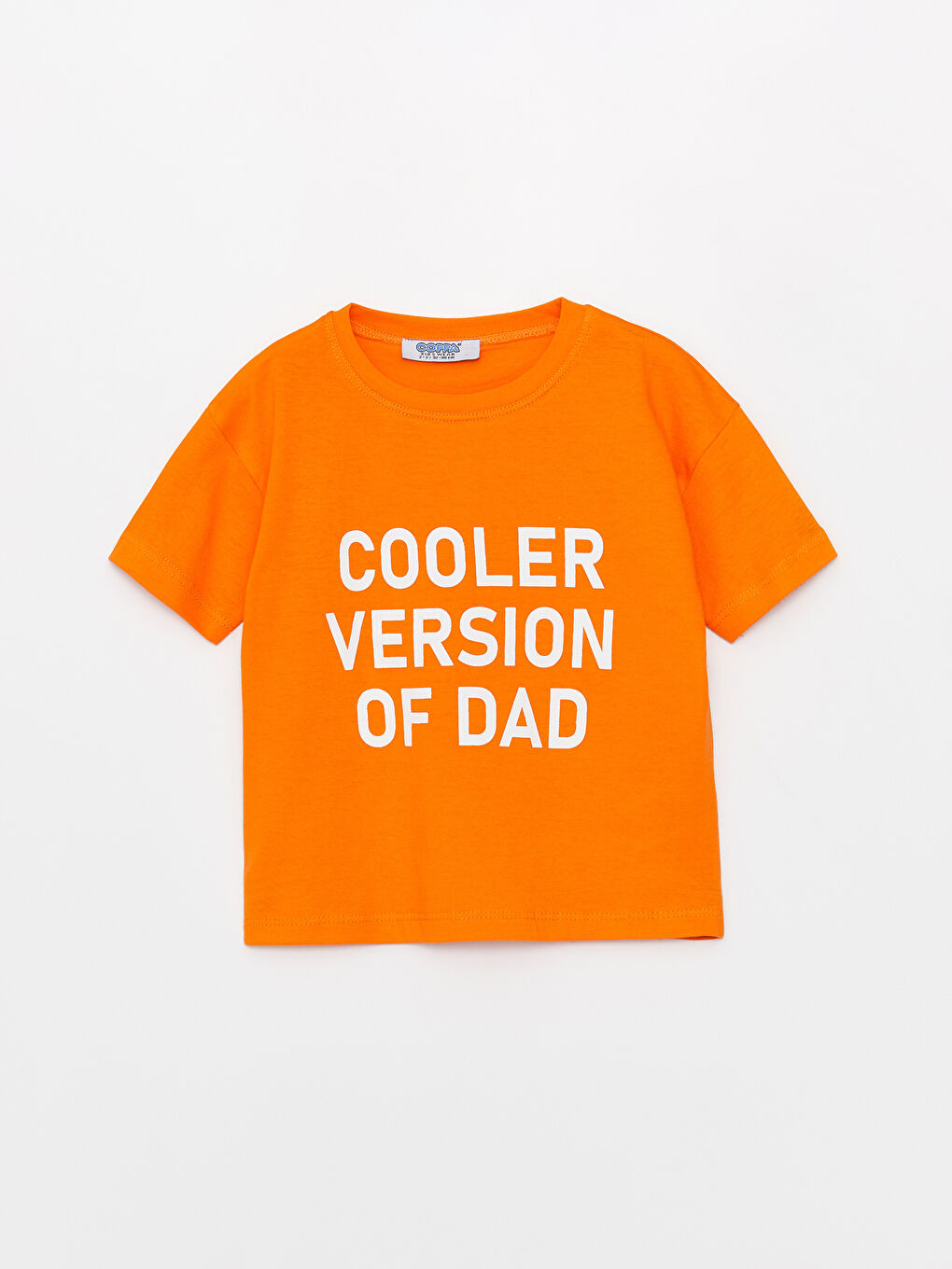 Turuncu Bisiklet Yaka Kısa Kollu Baskılı Erkek Bebek Tişört