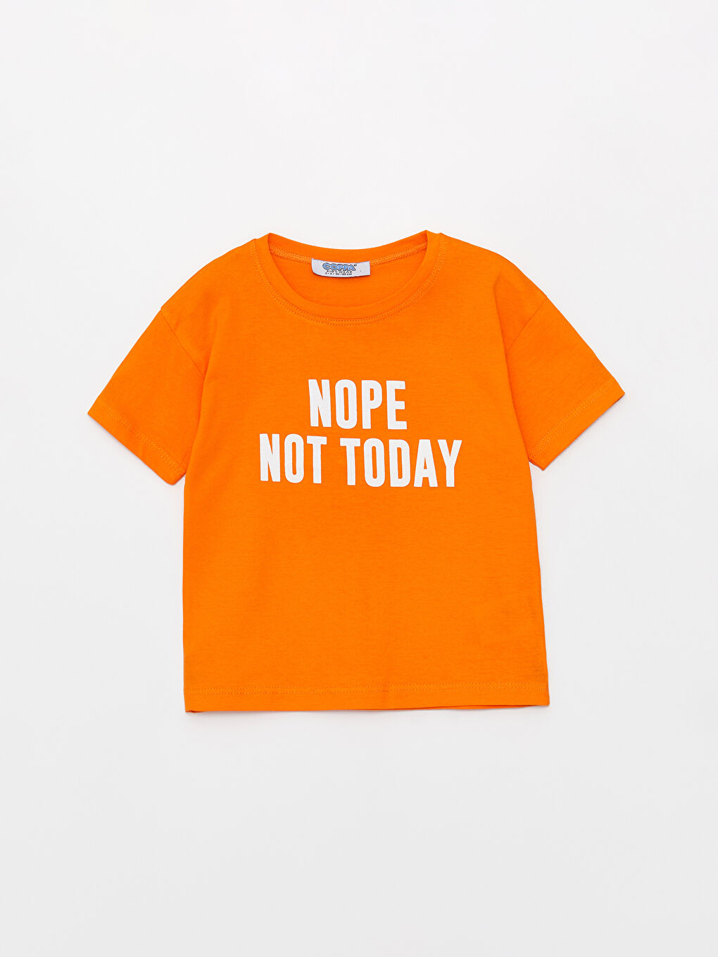 Turuncu Bisiklet Yaka Kısa Kollu Baskılı Erkek Bebek Tişört