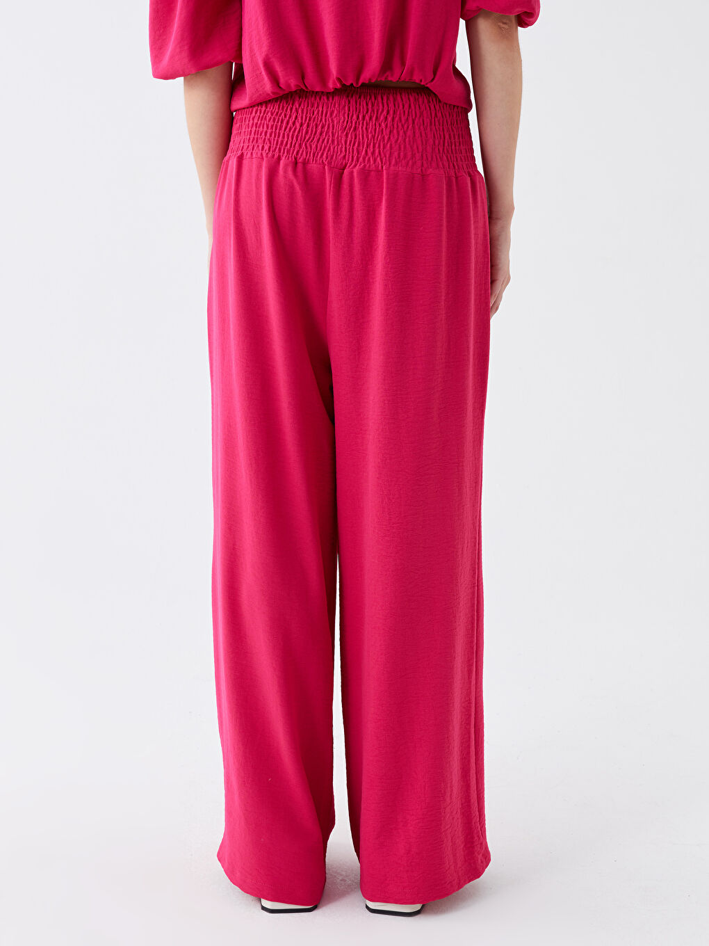 Elasticated Waist Relaxed Fit Women's Trousers-3