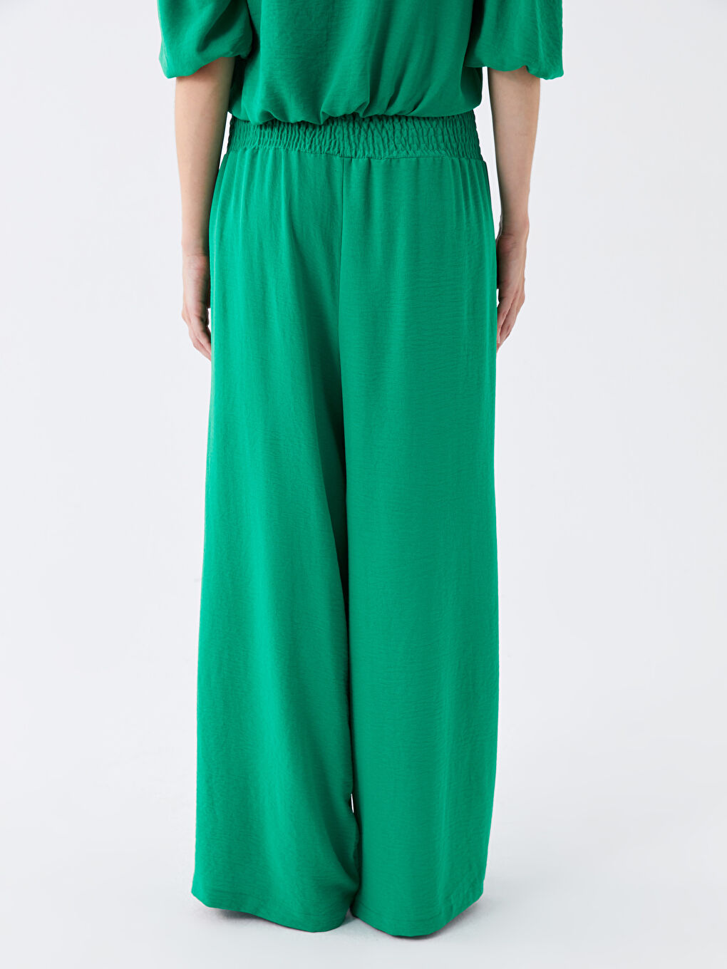 Elasticated Waist Relaxed Fit Women's Trousers-3