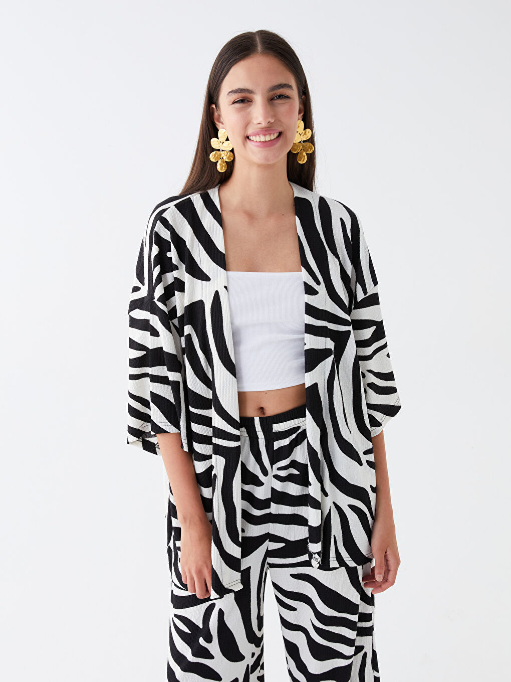 Siyah Kadın Kimono Takım-1