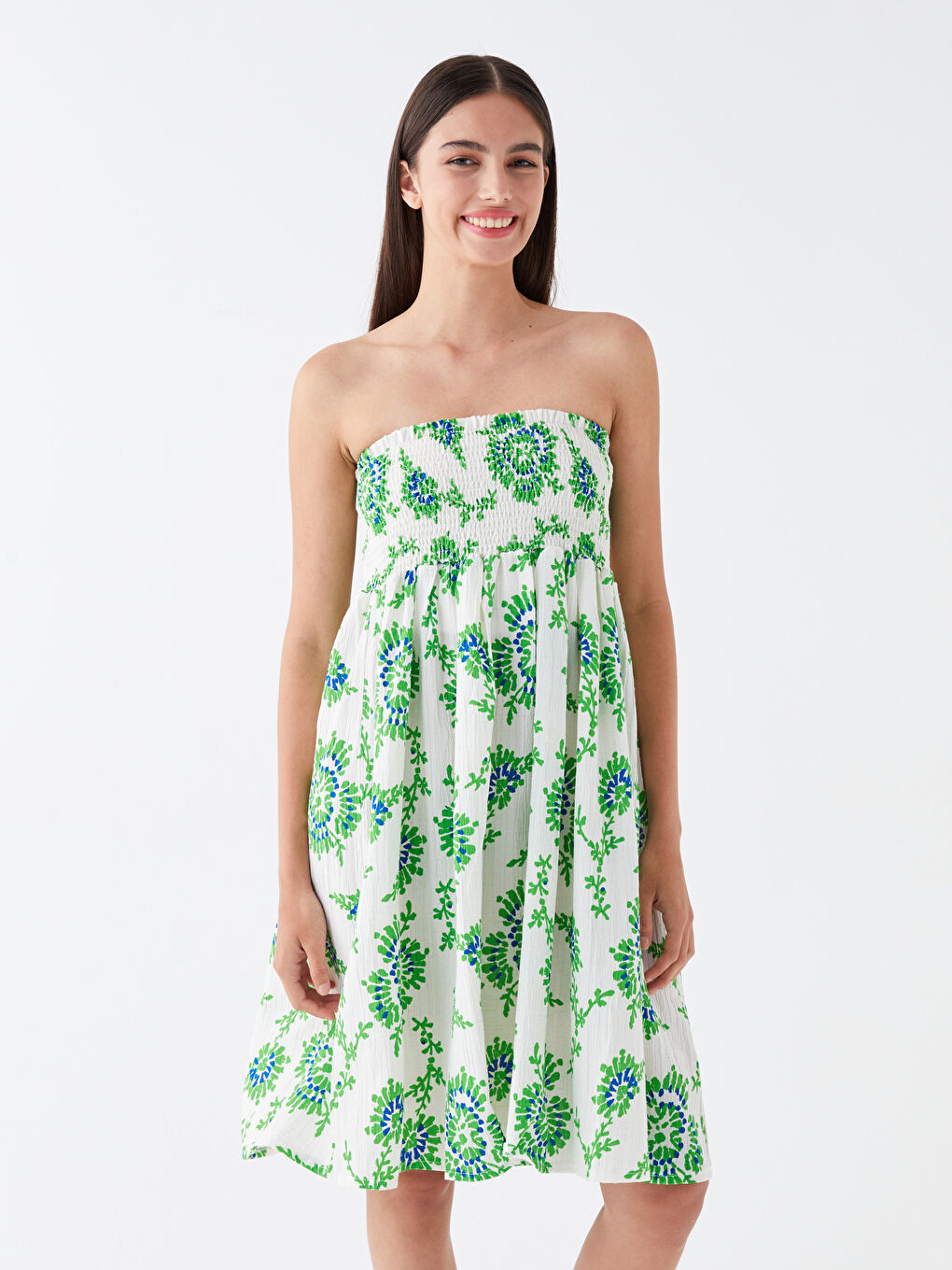 Yeşil Desenli Kadın Etek-1