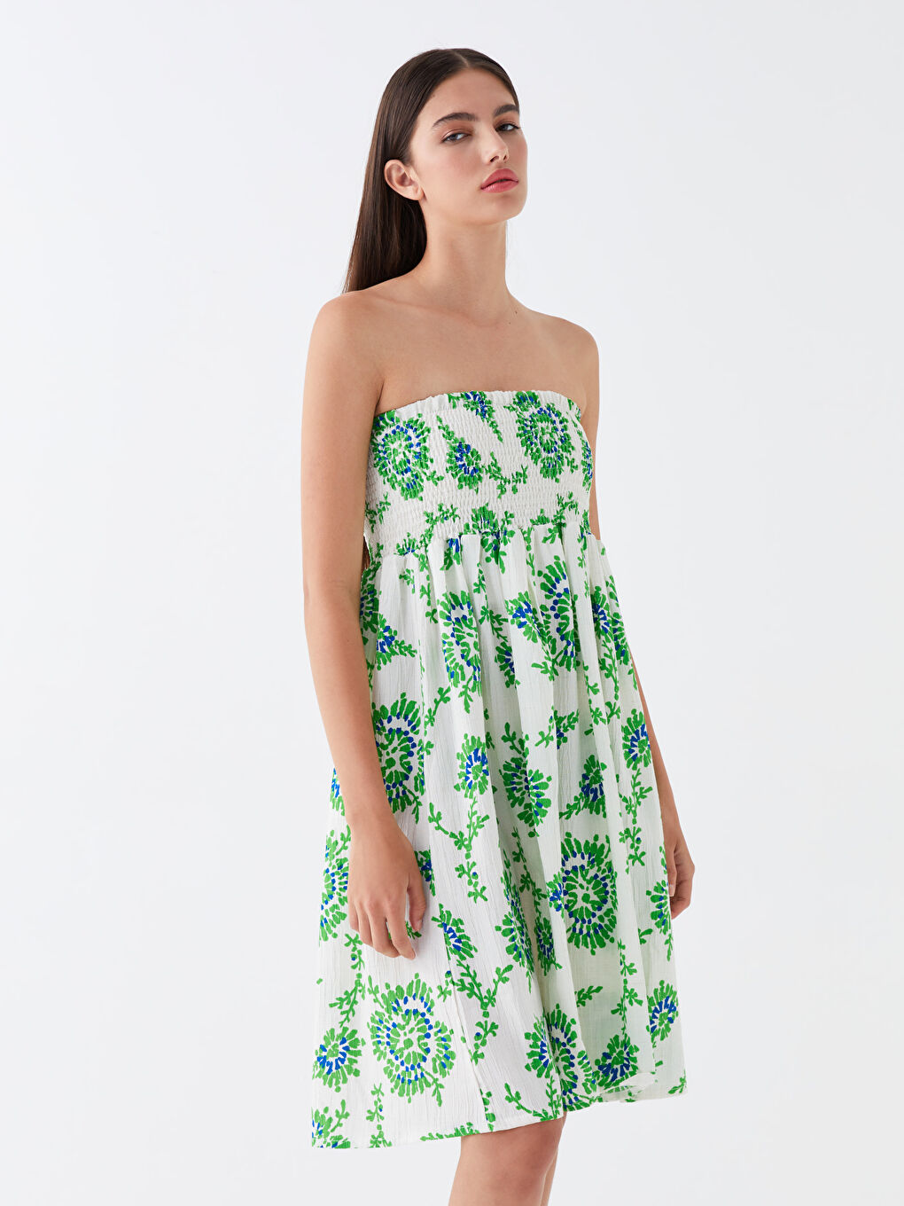 Yeşil Desenli Kadın Etek-2