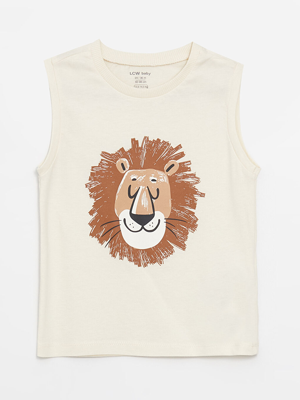 Bej Bisiklet Yaka Baskılı Erkek Bebek Atlet 2'li-1