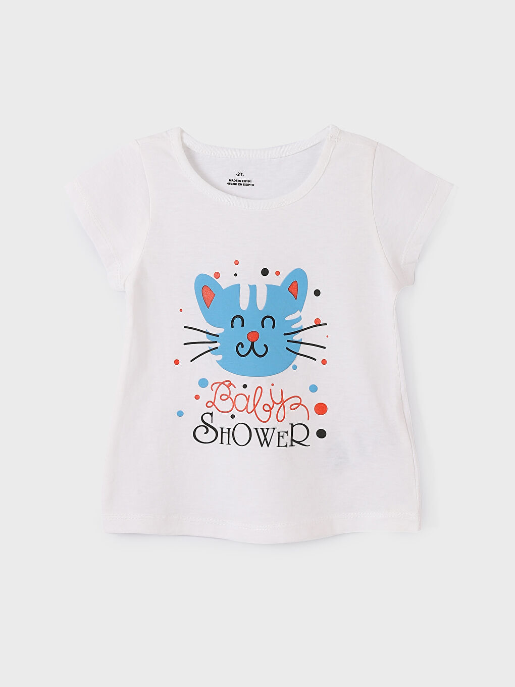 Crew Neck Short Sleeve Printed Baby Girls' T-Shirt and Shorts 2 Pack Set-1