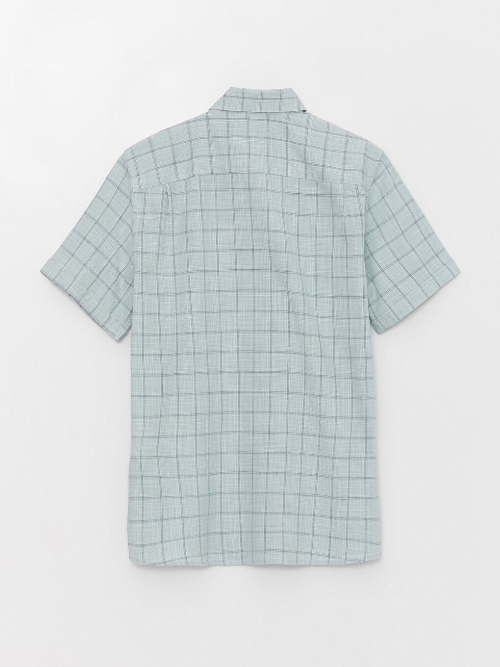 Cămașă pentru Bărbați cu Mânecă Scurtă, Croială Regulară, Model Carouri-6