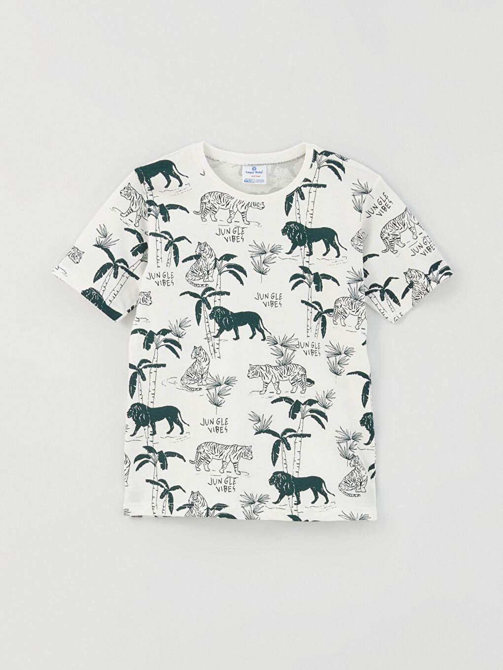 Haki Bisiklet Yaka Baskılı Erkek Bebek Tişört ve Şort 2'li Takım-1