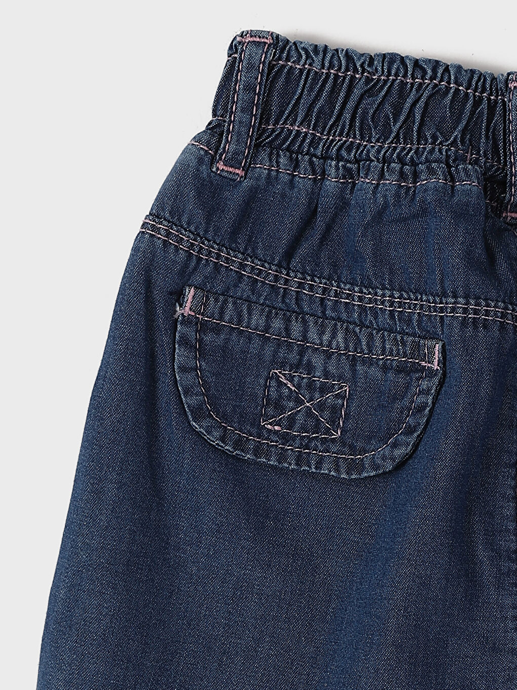 شورت دينيم مطبوع بخصر مرن للبنات الرضع-3