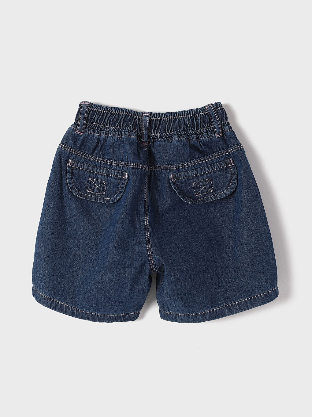 شورت دينيم مطبوع بخصر مرن للبنات الرضع-1